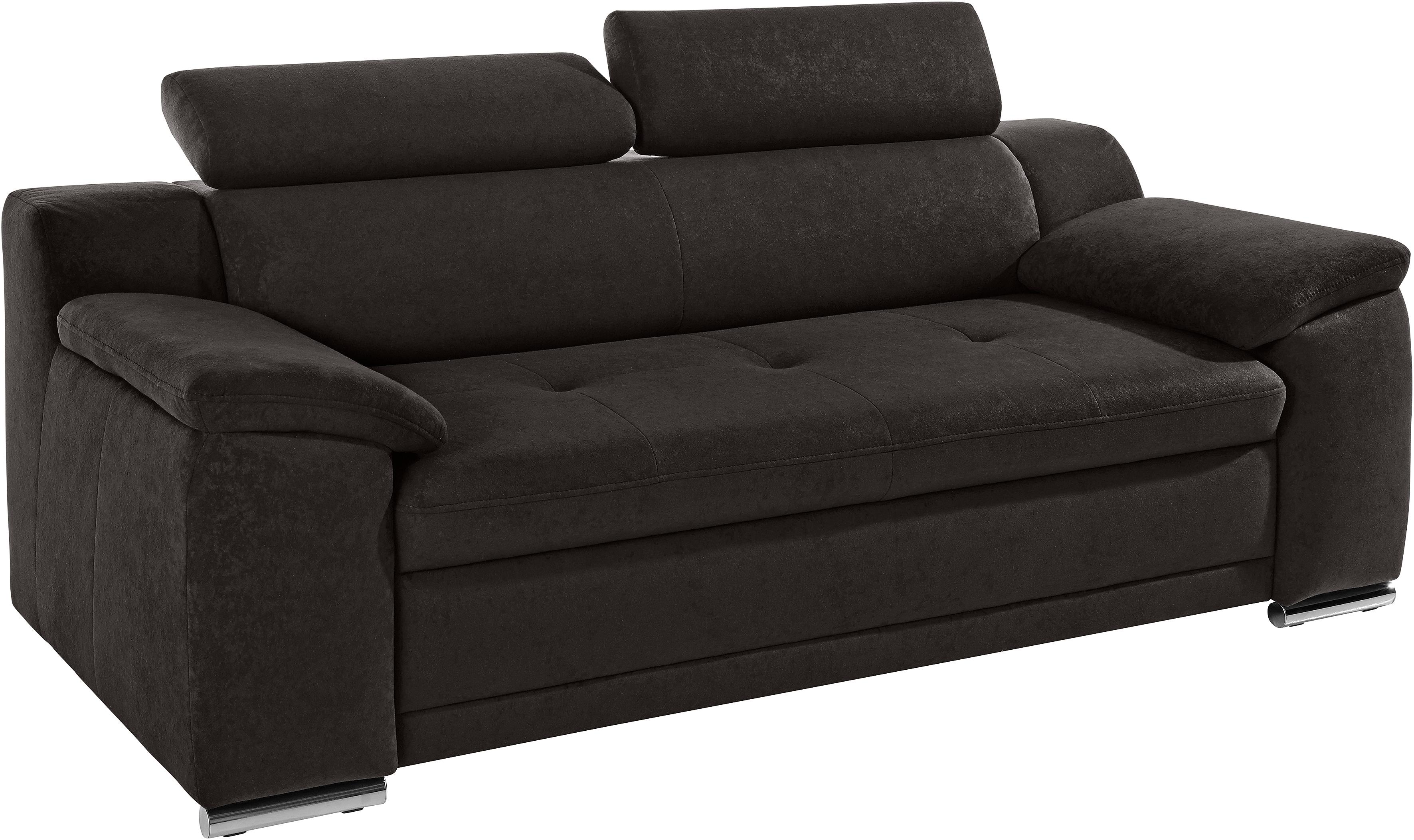 sit&more 3-Sitzer "Andiamo, B: 200 cm, Kopfteilverstellung, Wellenunterfederung" Komfortable Sitzhöhe 43 cm, frei im Raum stellbar, modernes Design