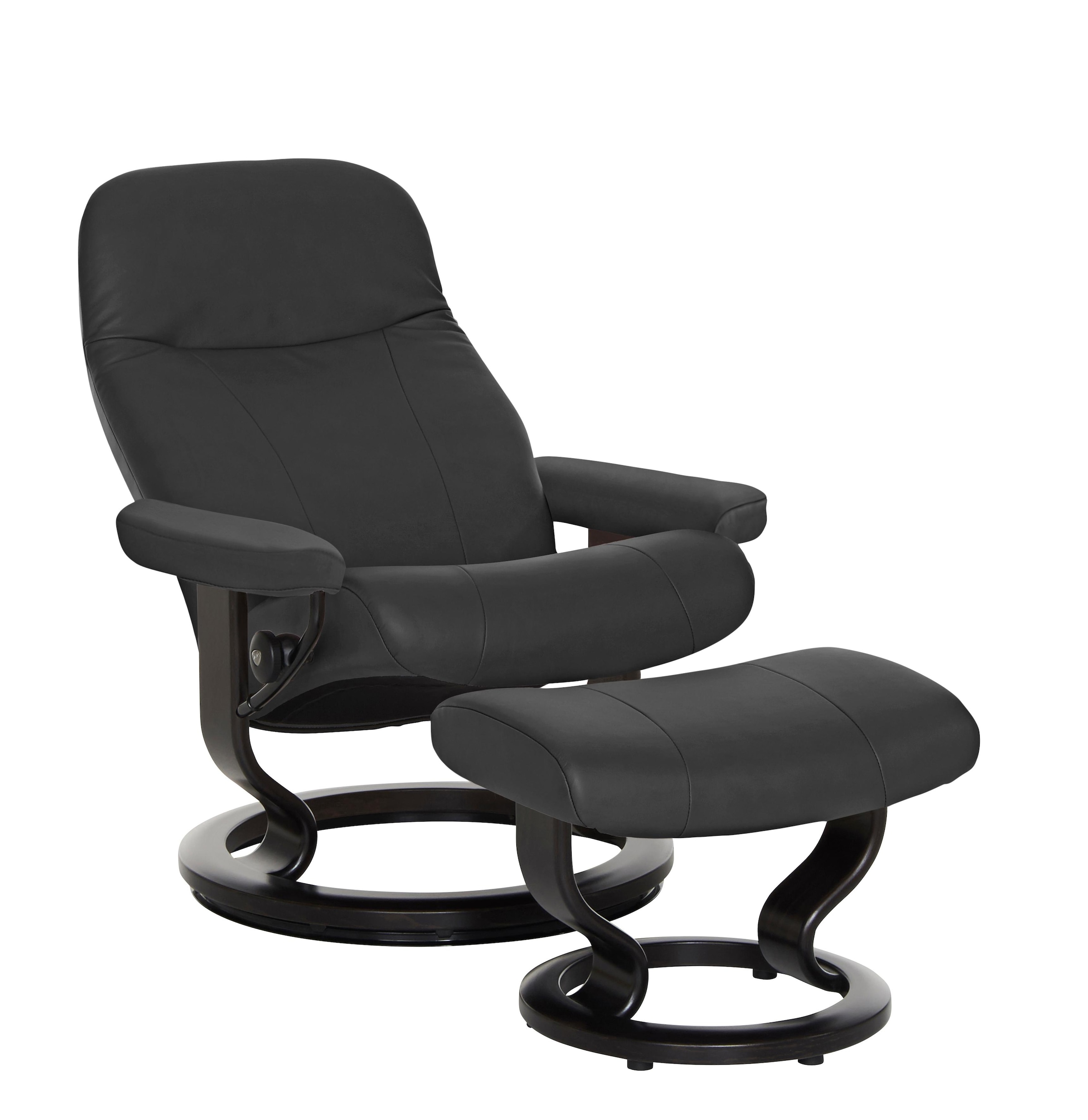 Stressless® Relaxsessel »Garda«, (Set, Relaxsessel mit Hocker), mit Hocker, mit Classic Base, Größe M, Gestell Wenge