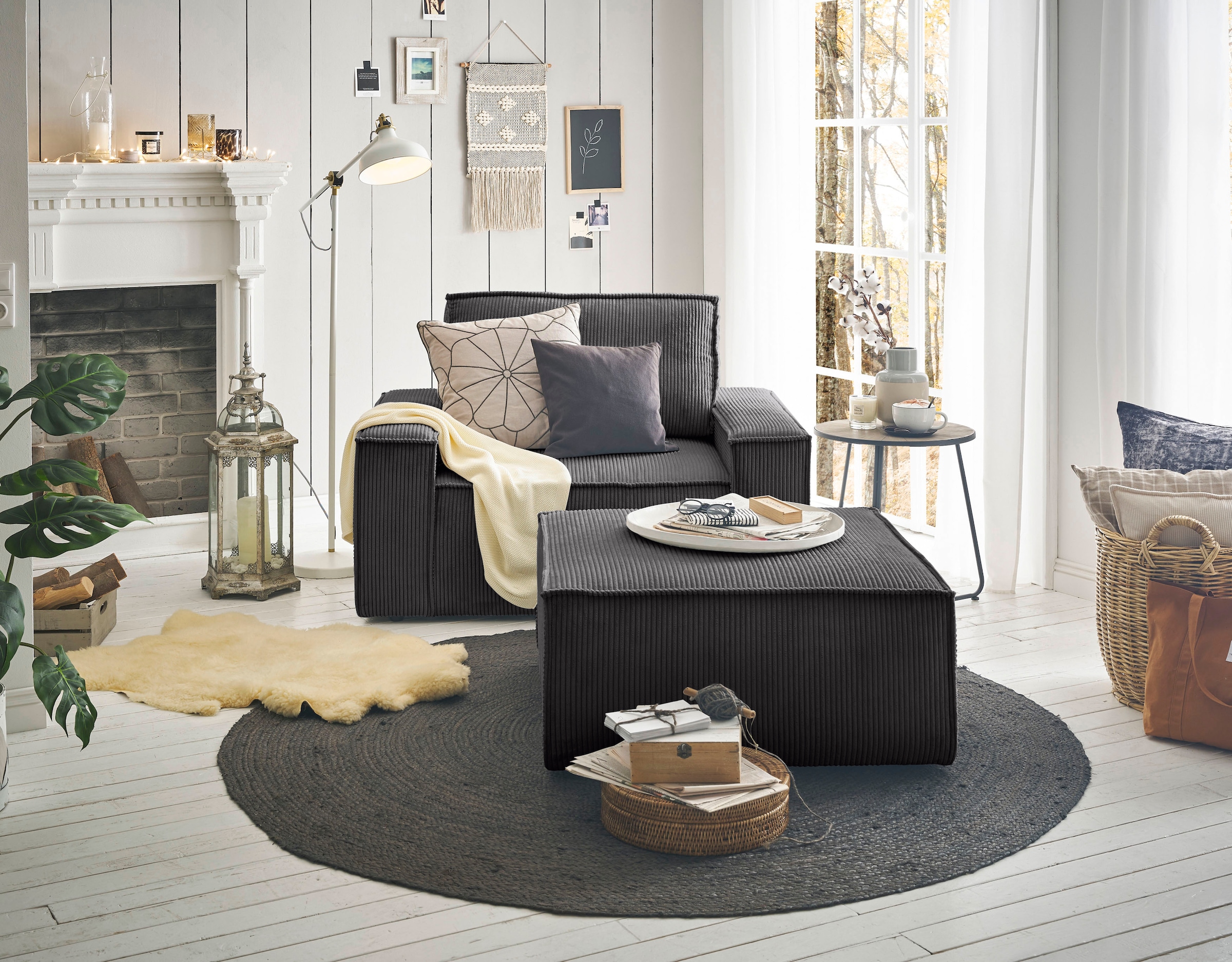 Home affaire Sessel »SHERWOOD« Loveseat und Hocker im Set, passend zur Polster-Serie SHERWOOD