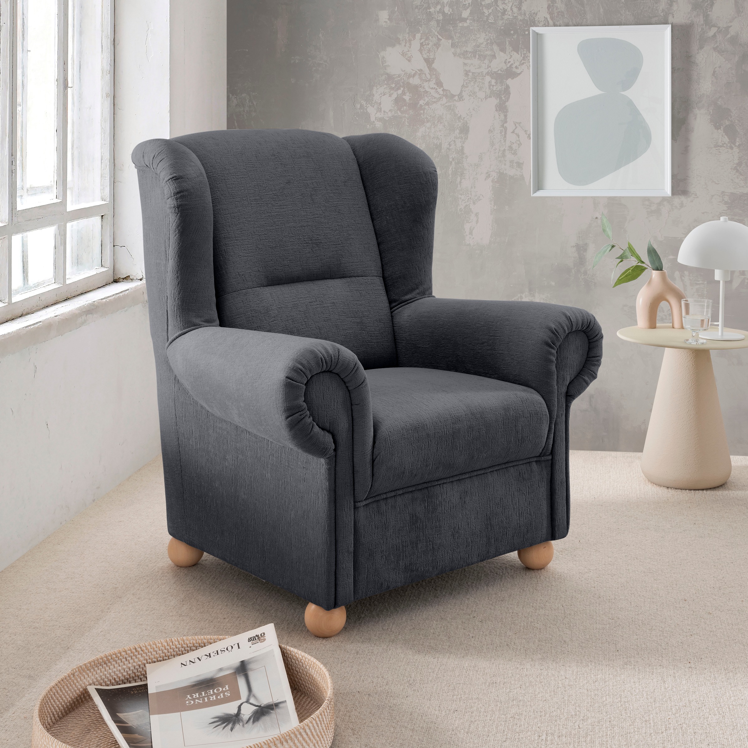 Home affaire Ohrensessel "Torello Relaxsessel, toller Sitzkomfort, Breite 92cm, hohe Rückenlehne" 1 Stk. tlg.