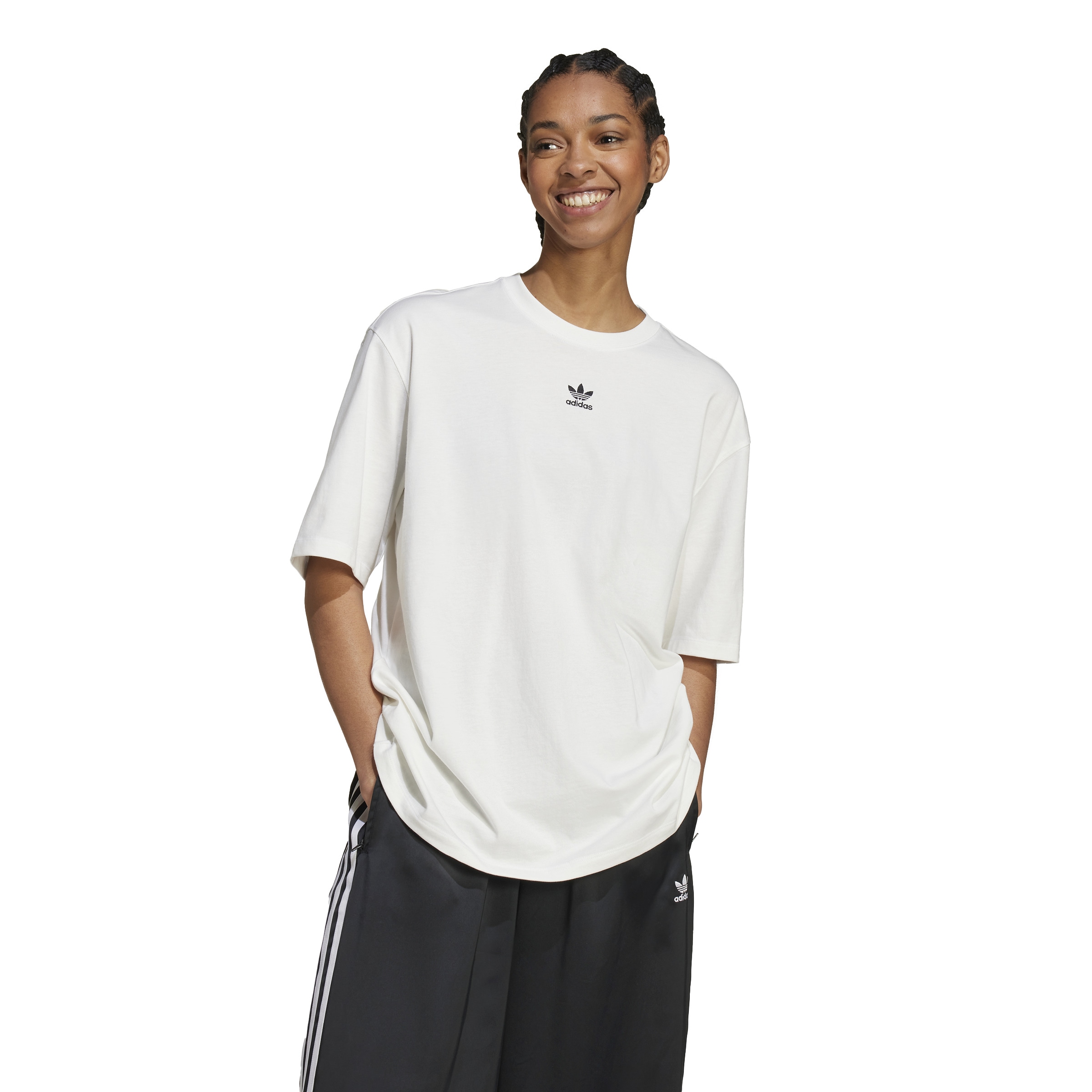 adidas Originals T-Shirt "ESS BOYFR TEE", Boyfriend Style, lockerer Schnitt günstig online kaufen
