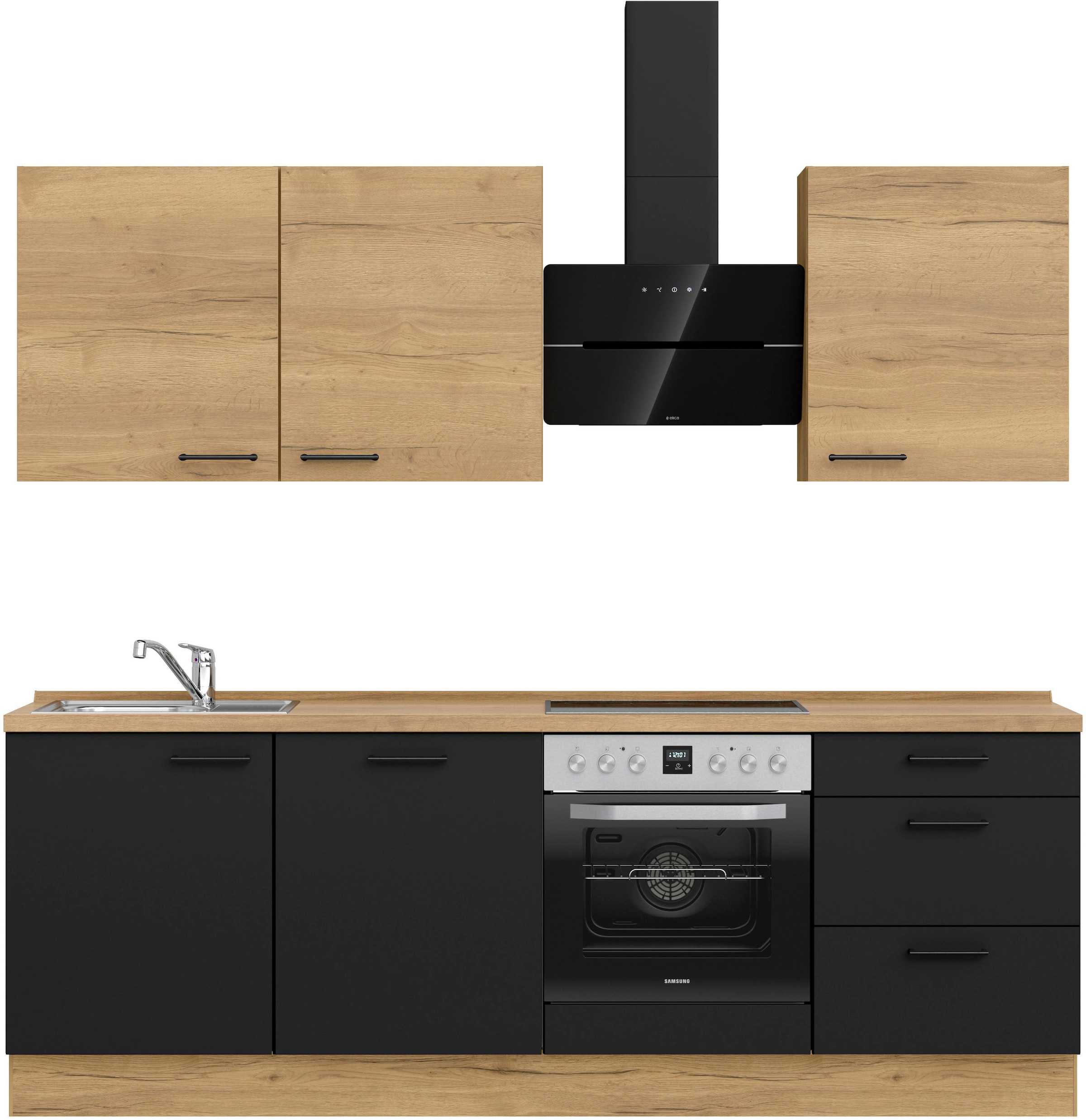 nobilia Küchenzeile ""MIAMI", NEU: individuell anpassbar mit gratis Profi-Beratung" vormontiert, Breite 240 cm, Ausrichtung wählbar, wahlw. mit E-Geräten