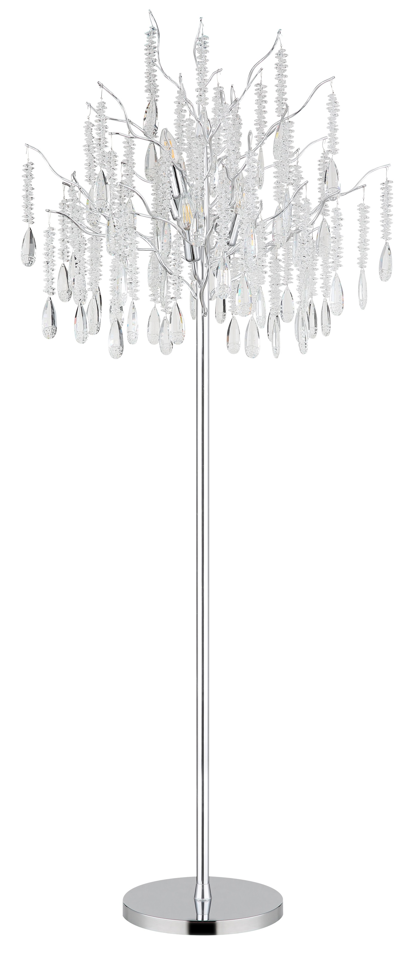GLOBO LIGHTING Stehlampe »KINGA« E14 1 Stk. Stilvolle Stehleuchte mit Fußschalter und Kristallen