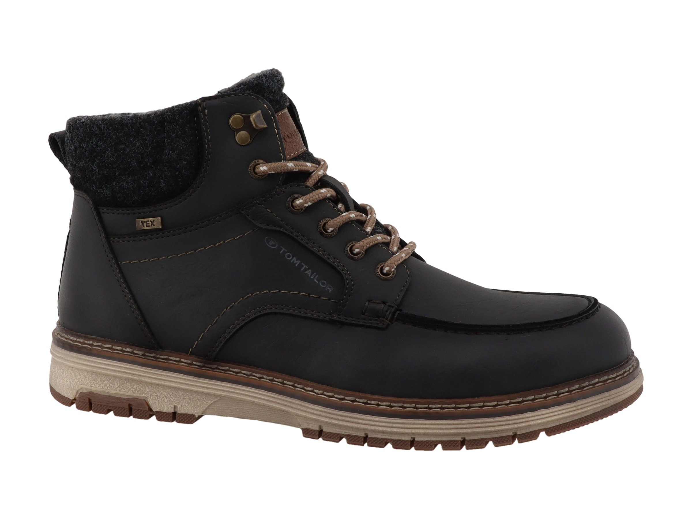 TOM TAILOR Schnürboots im Bergsteigerlook, mit Ziernähten