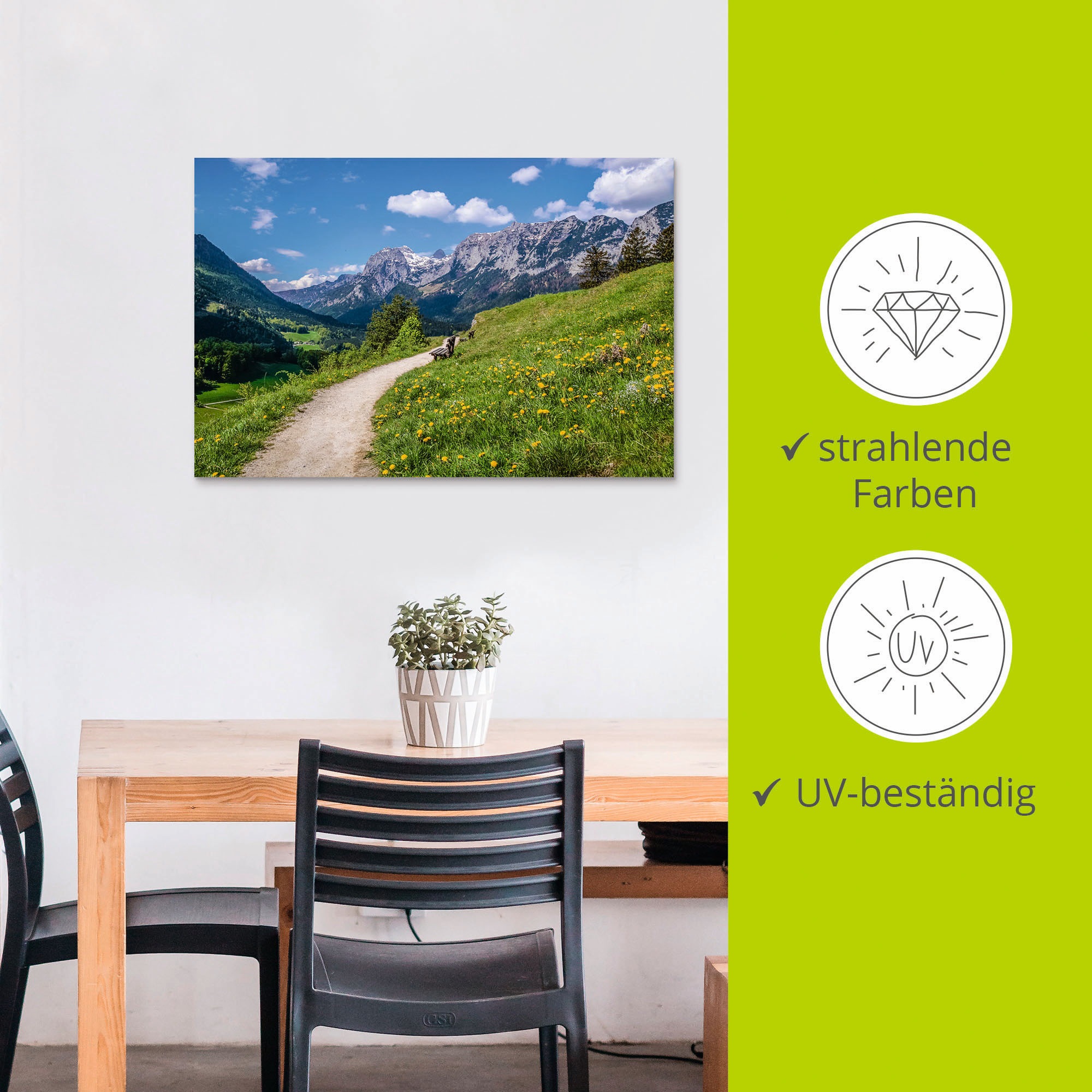 oder versch. in als Wandbild Alubild, Poster Leinwandbild, bei Oberbayern«, Größen BAUR Wandaufkleber Alpenbilder, Black St.), Berge »Wanderweg in Ramsau (1 Artland & Friday |