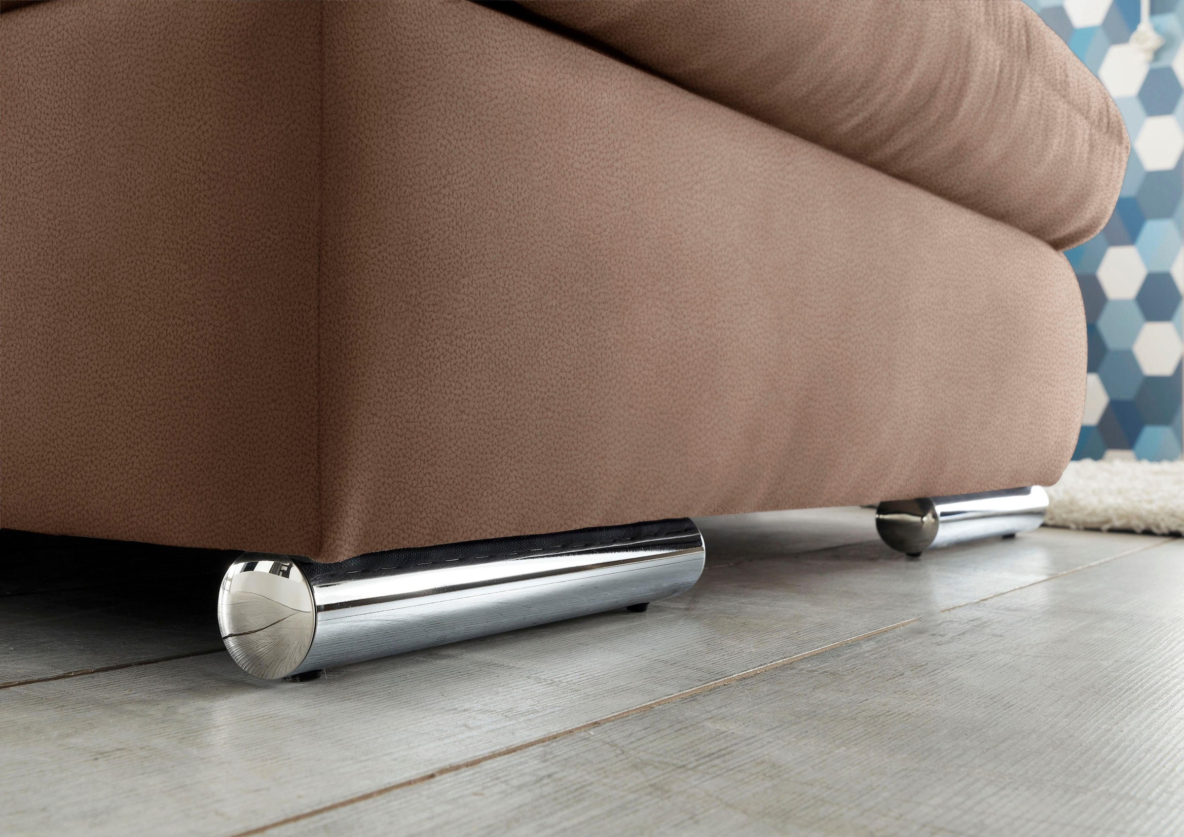 set one by Musterring Ecksofa »SO4100 V«, mit verstellbaren Kopfteilen, wahlweise mit Funktionen, Cord-Bezug