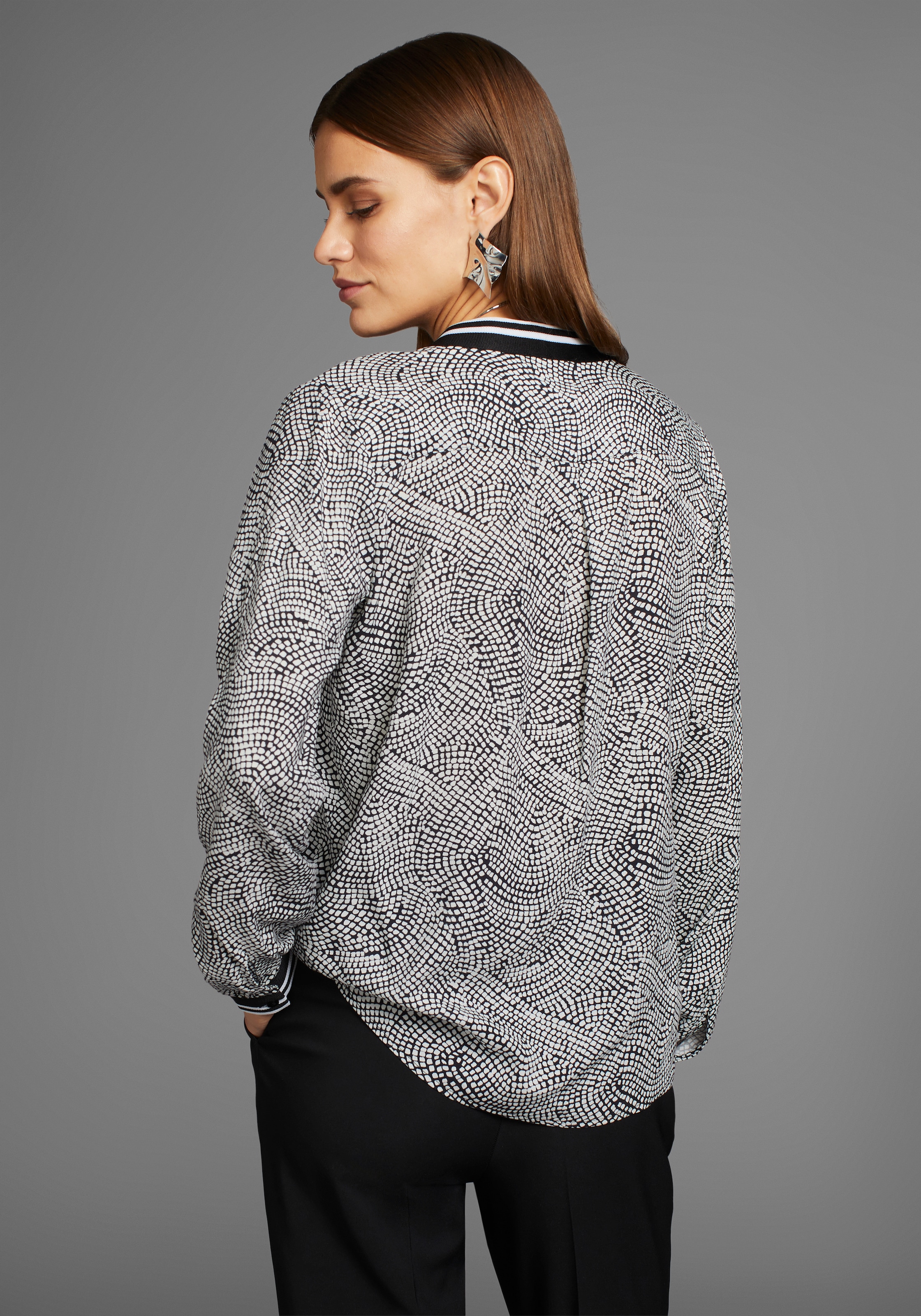 HECHTER PARIS Druckbluse, mit Kontrastkragen
