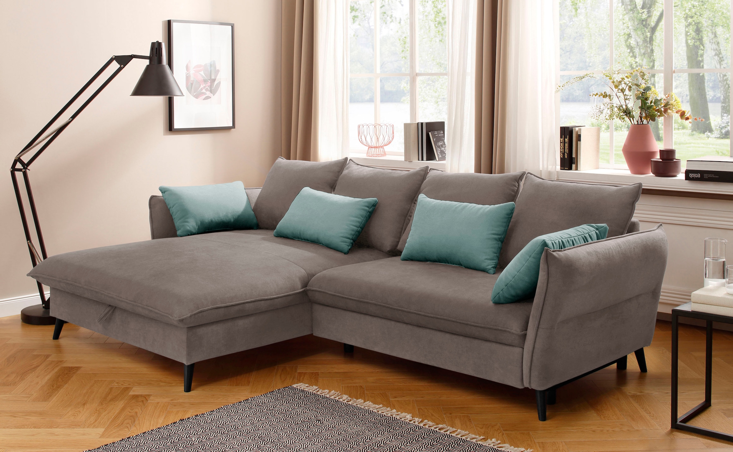 Home affaire Ecksofa "Tirano, moderne Optik, komfortabel, Breite 274cm,L-Fo günstig online kaufen