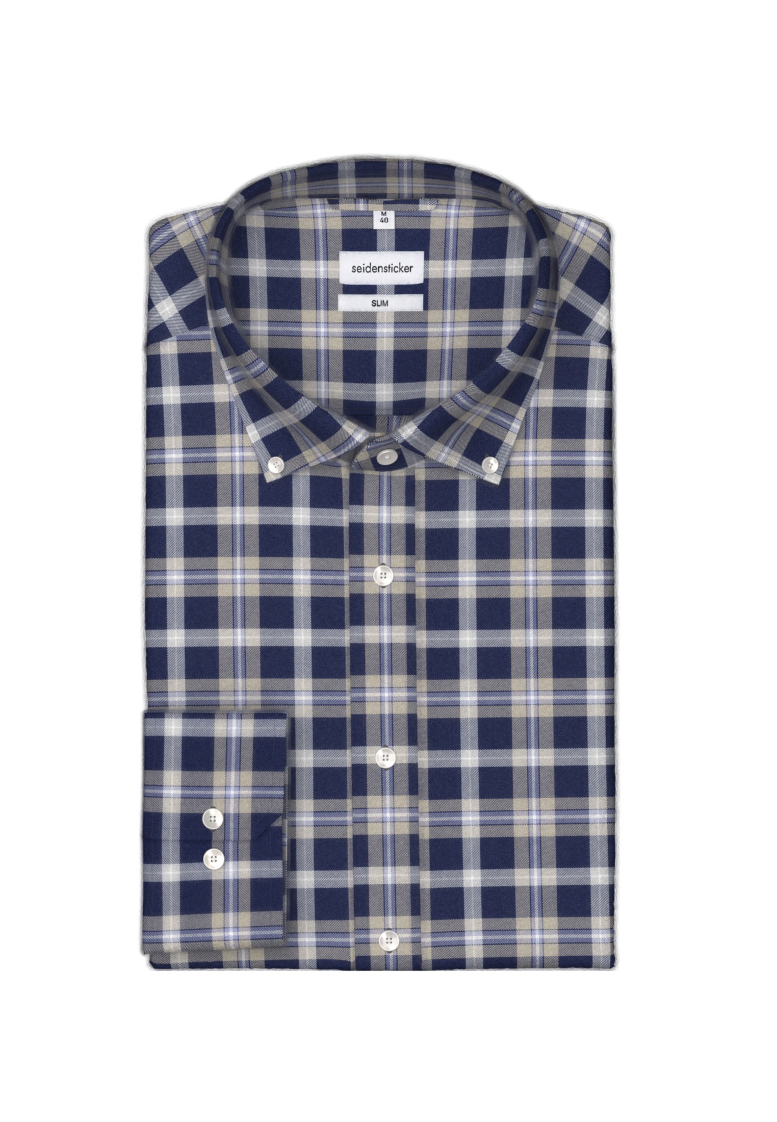 seidensticker Flanellhemd »Shaped«, Shaped Langarm Button-Down-Kragen Karo