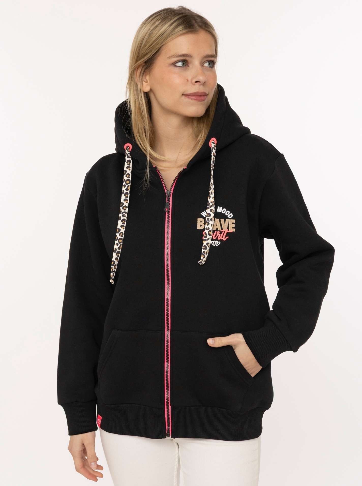 Zwillingsherz Kapuzensweatjacke ""Brave Spirit"" Langarm, Reißverschluss, K günstig online kaufen