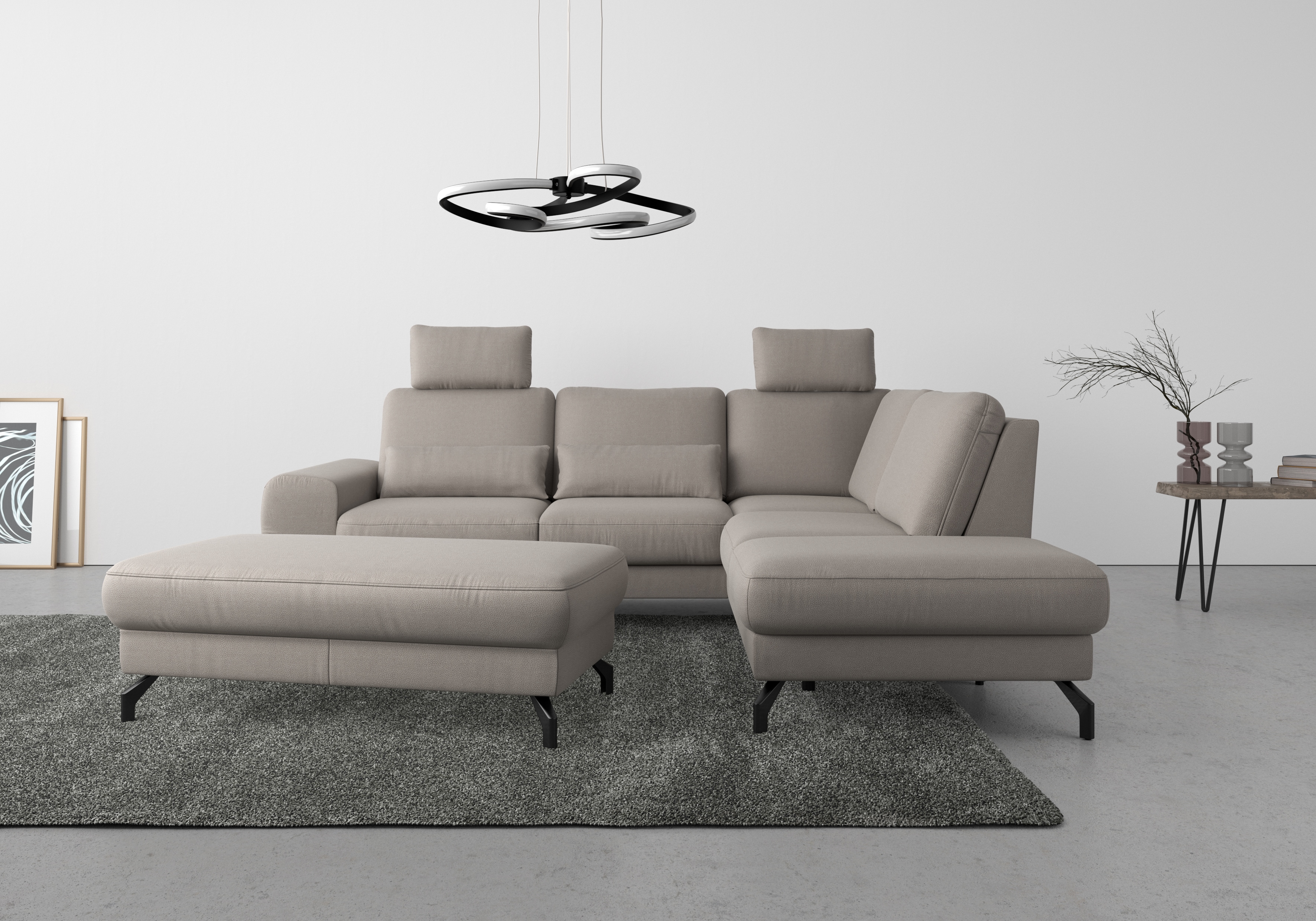 sit&more Ecksofa "Cinturo L-Form" inklusive Sitztiefenverstellung und Federkern, Sitzhöhe 45 cm