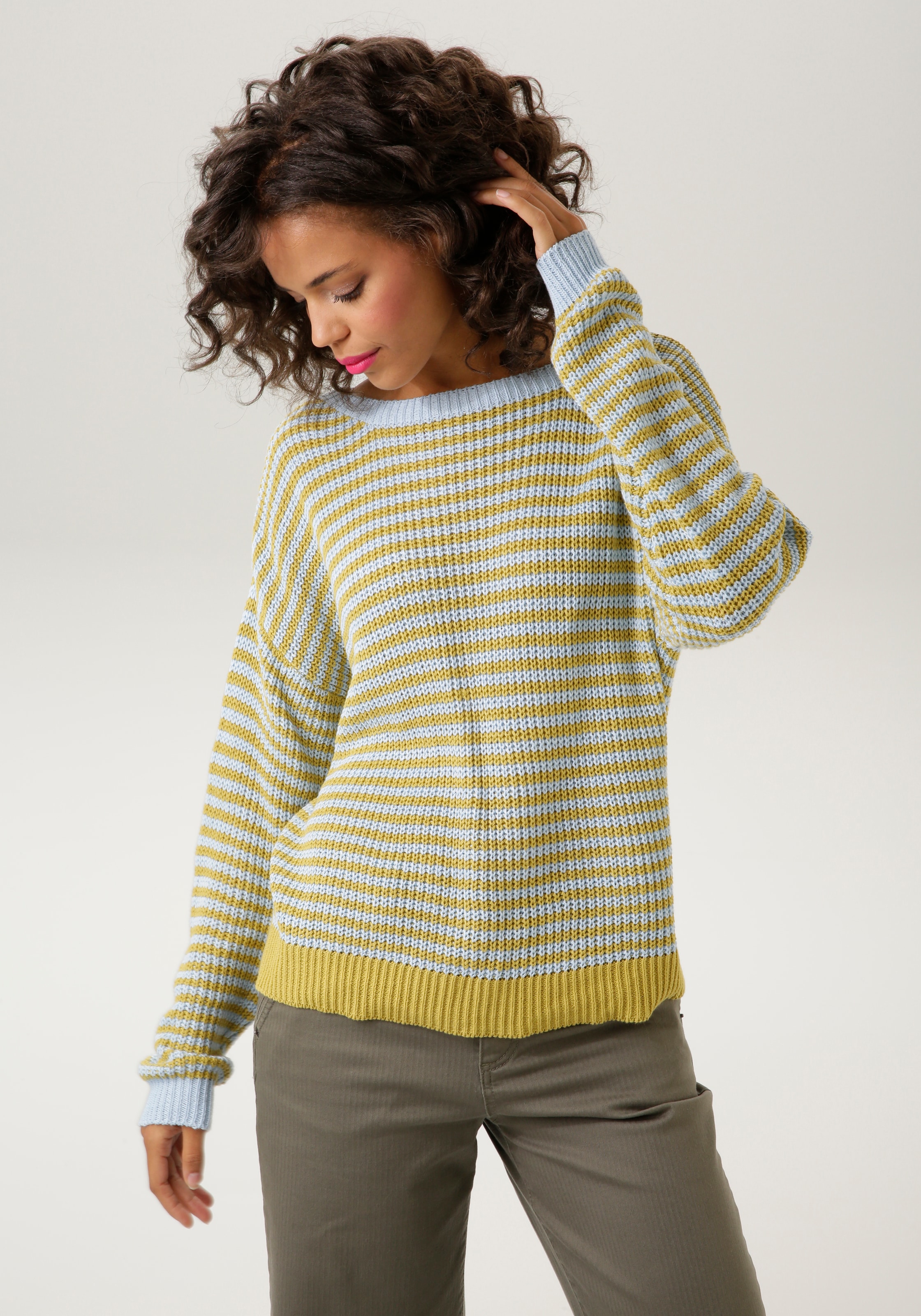 Aniston CASUAL Strickpullover, im pastellfarbenem Streifen-Dessin - NEUE KOLLEKTION