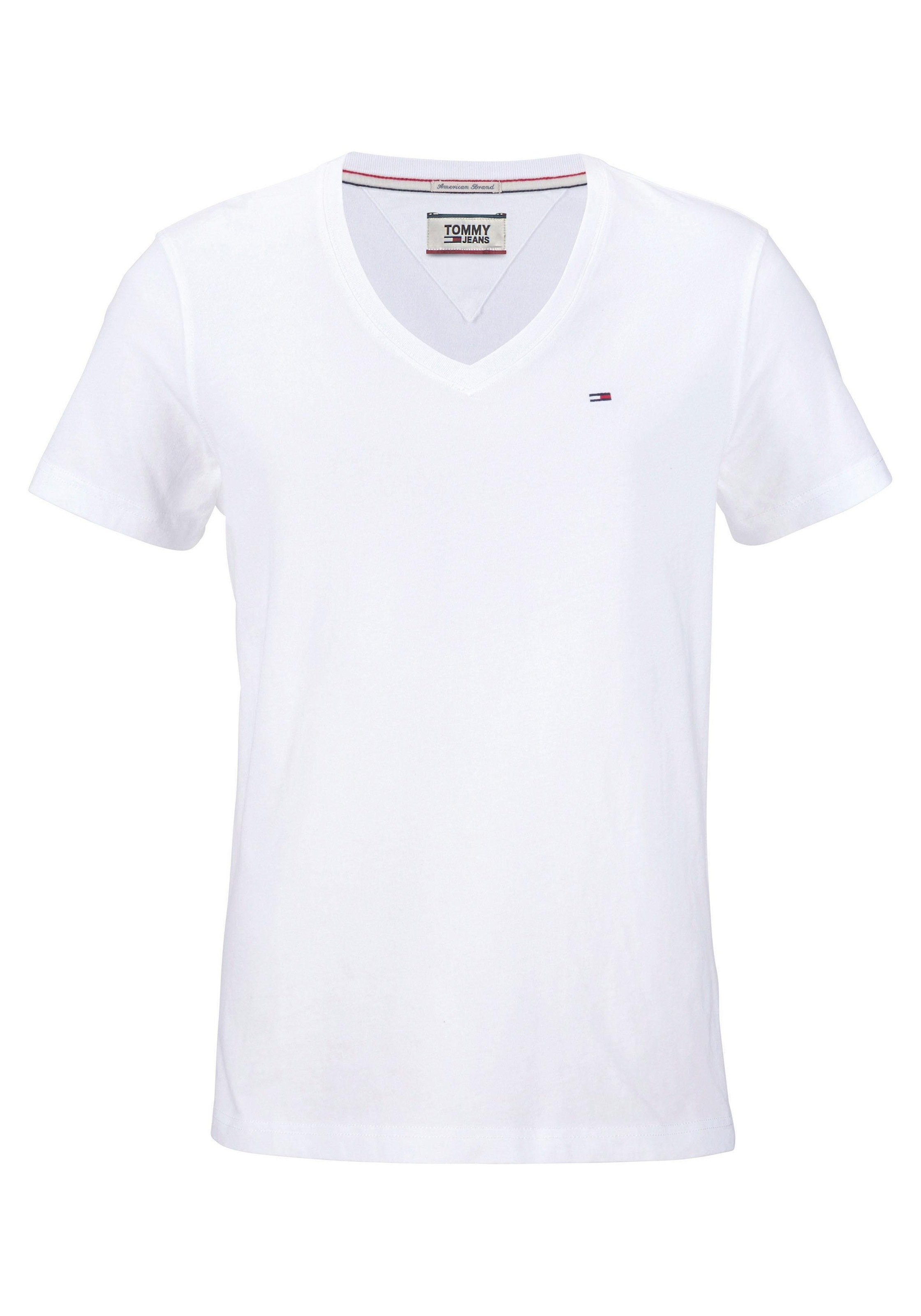 Tommy Jeans T-Shirt »TJM ORIGINAL JERSEY V NECK TEE«, mit V-Ausschnitt und dezenter Logo-Flag