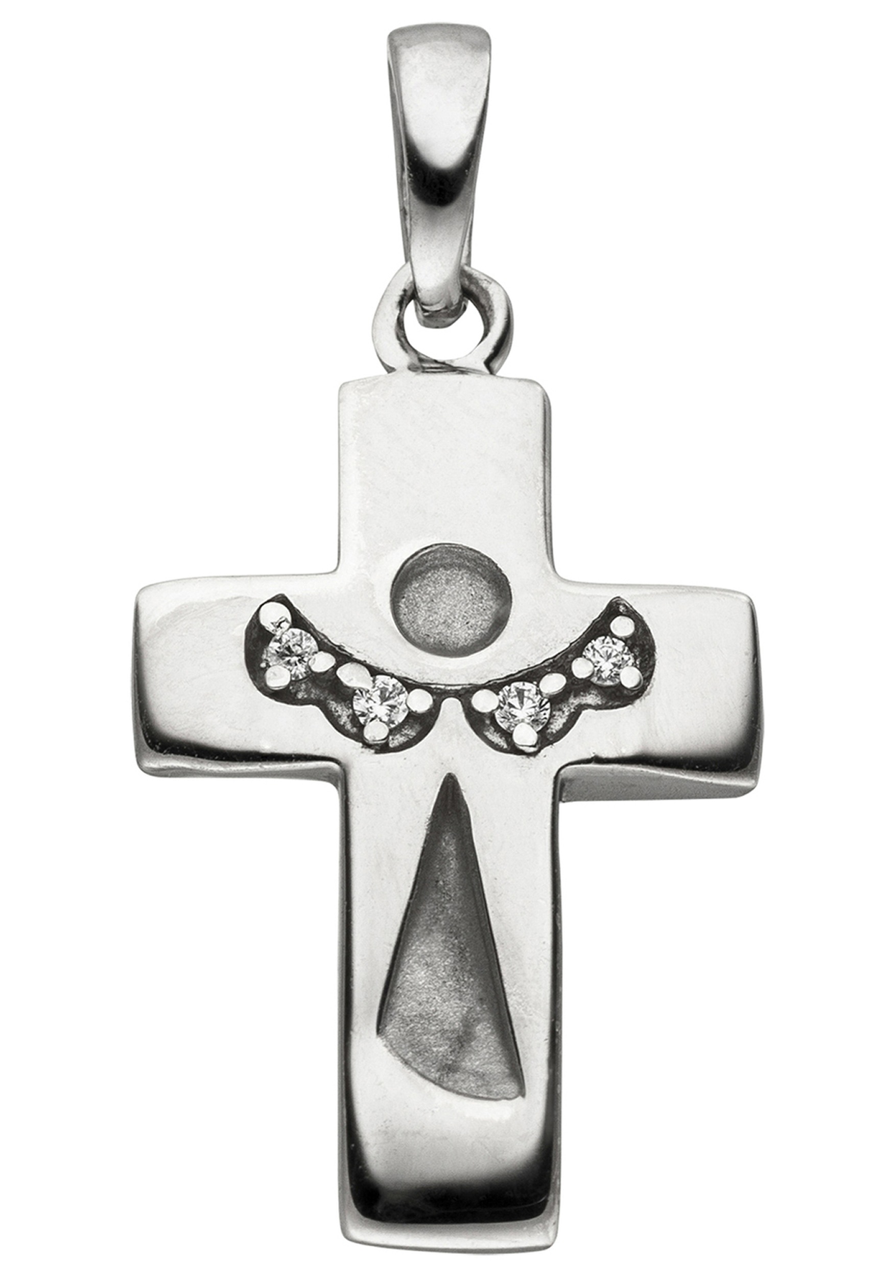 Schutzengel«, Silber JOBO BAUR kaufen | 925 online Kreuz mit Zirkonia mit »Anhänger Kettenanhänger