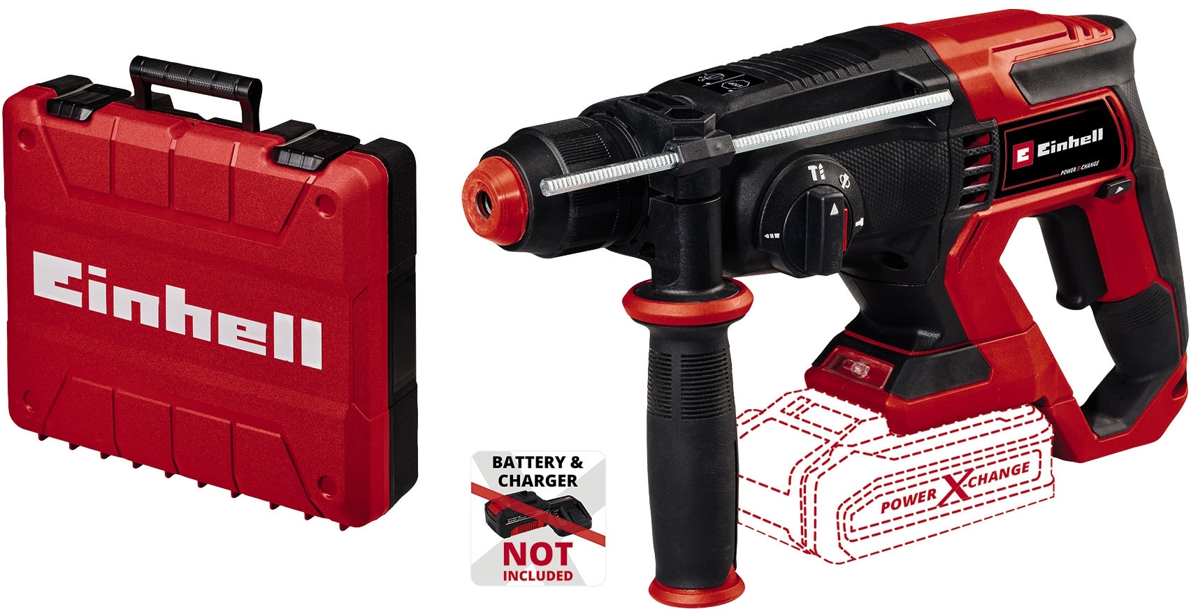 Einhell Akku-Bohrhammer "TE-HD 18/20 Li - Solo", Power X-Change, ohne Akku, inkl. E-Box Aufbewahrungskoffer