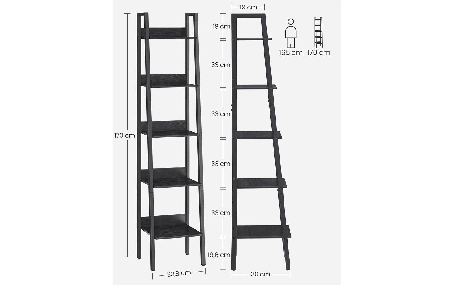 VASAGLE Regal »5 Ablagen 33.8 x 170 cm«