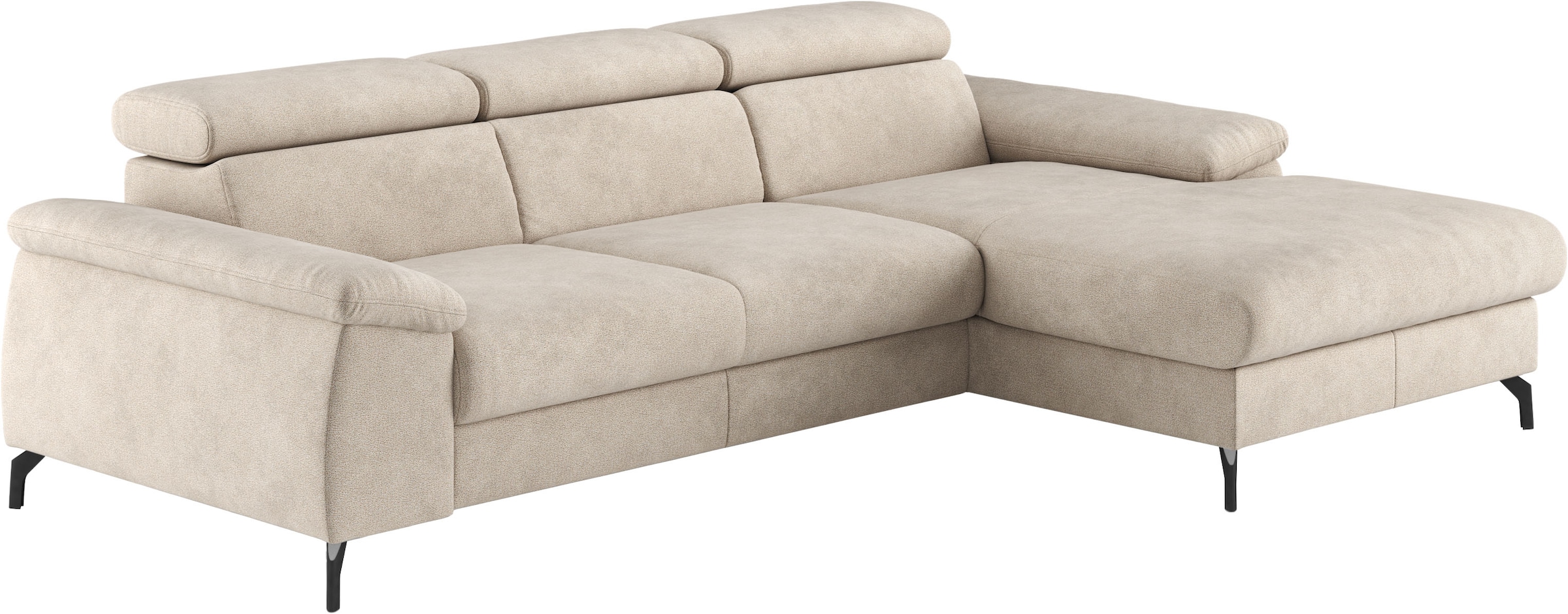 COTTA Ecksofa "Kitty L-Form, B: 242 cm" mit Kopfteilverstellung, optional Schlaffunktion & Bettkasten