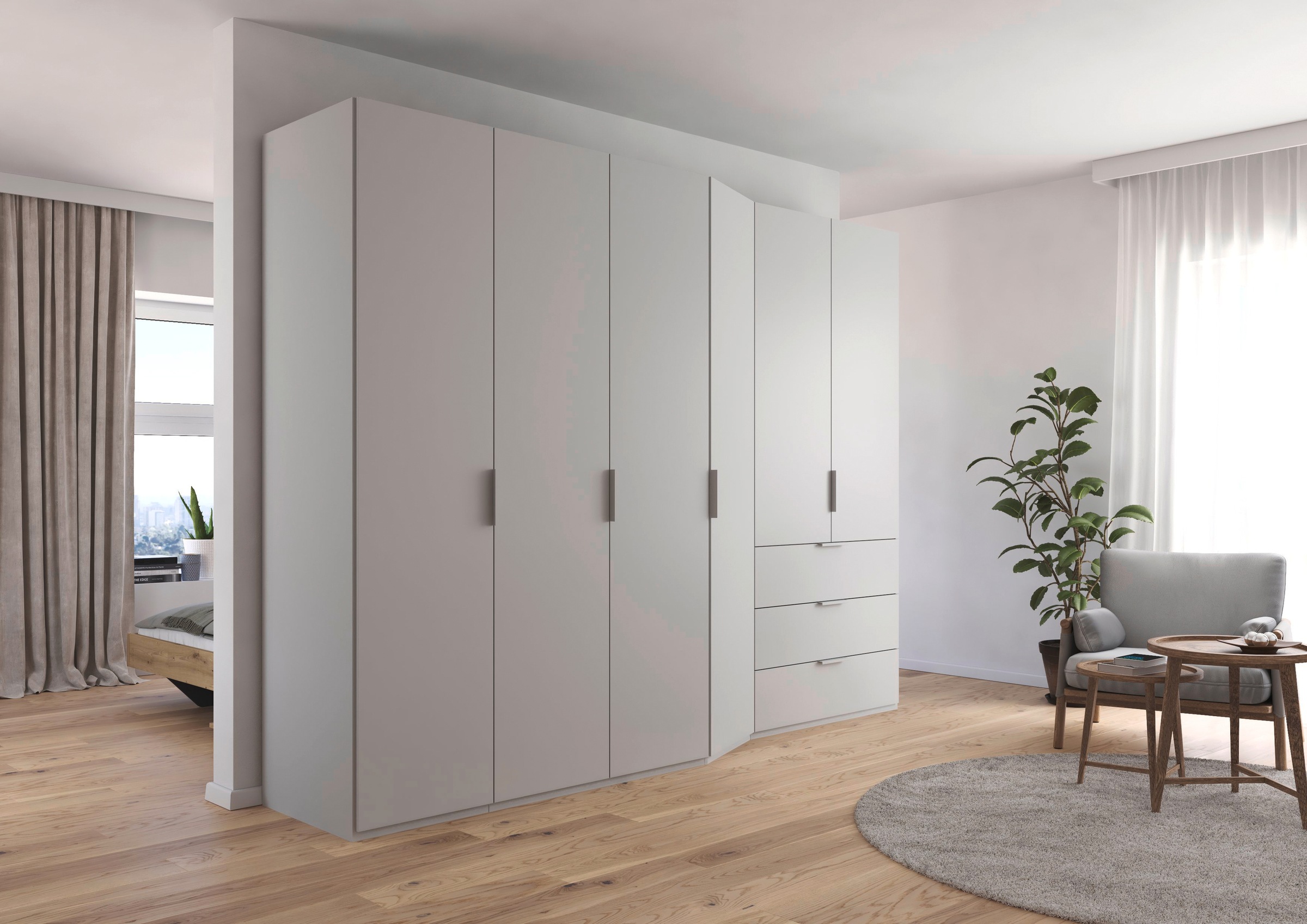 rauch Drehtürenschrank »Kleiderschrank Schrank Garderobe Wäscheschrank WAVE«, in 2 unterschiedlichen Tiefen, mit Soft-Close Funktion MADE IN GERMANY