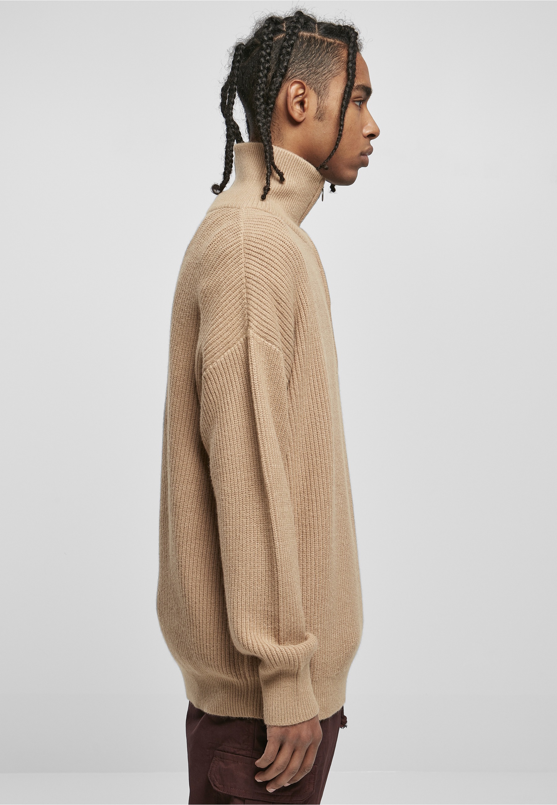 URBAN CLASSICS Sweater »Urban Classics Herren Oversized Knitted Troyer«, 1 Stk.
