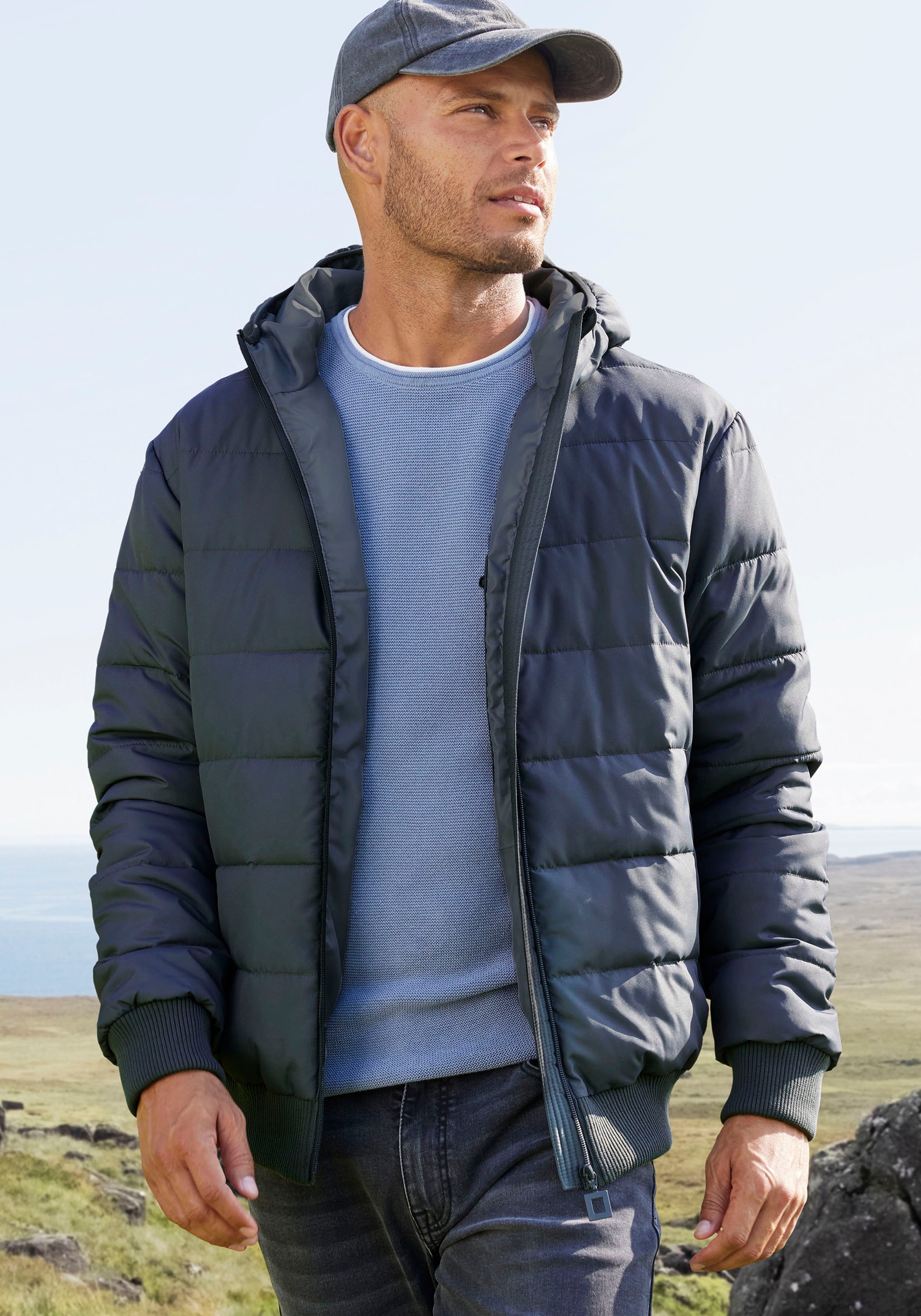 John Devin Steppjacke mitKapuze Outdoorjacke mit Strickbündchen günstig online kaufen