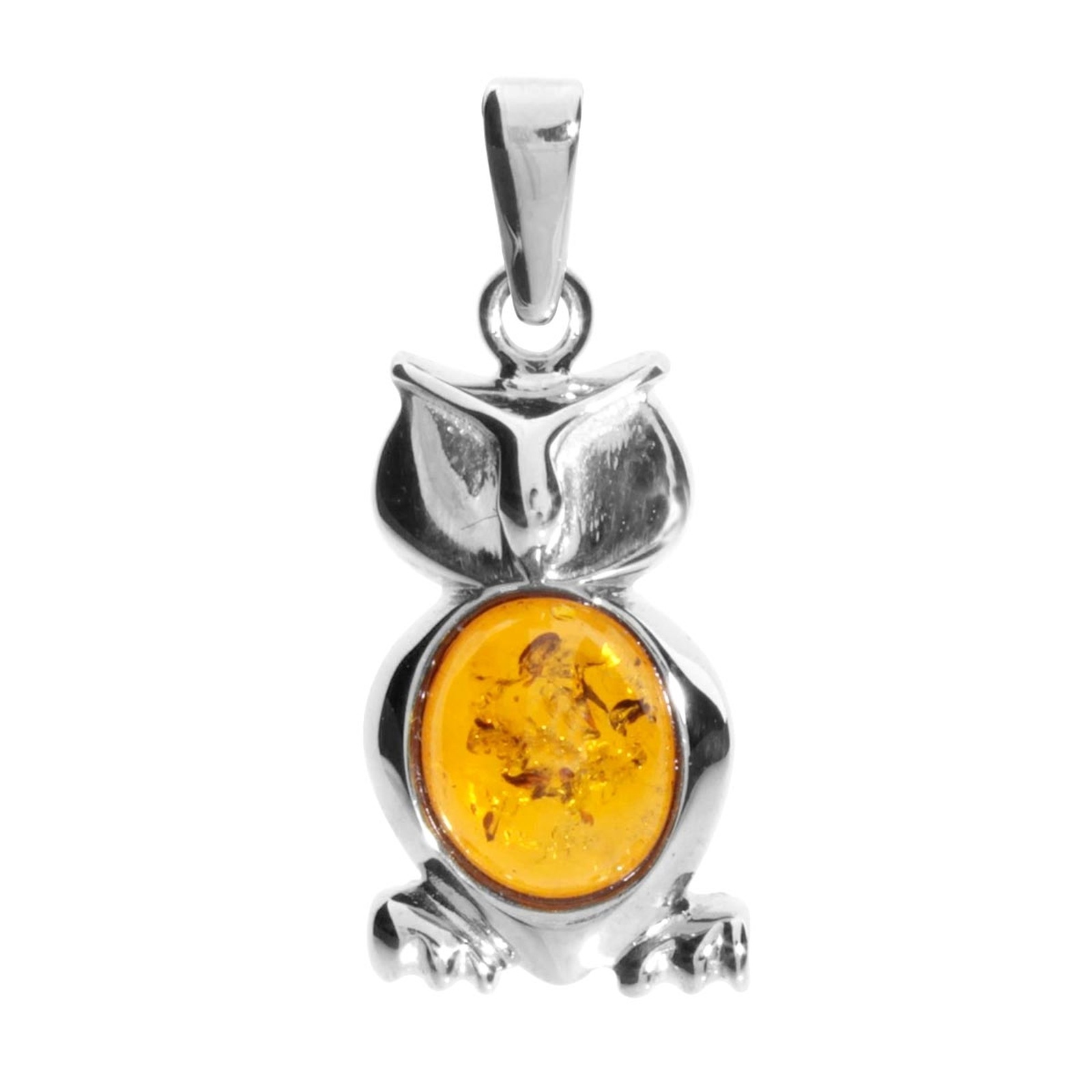 Kettenanhänger OSTSEE-SCHMUCK "Ostsee-Schmuck Anhänger Eule Anhänger Eule", weiß, Schmuckanhänger, Damen, 28 x 12mm, Silber 925 (Sterlingsilber), 2,5 g, Kettenanhänger