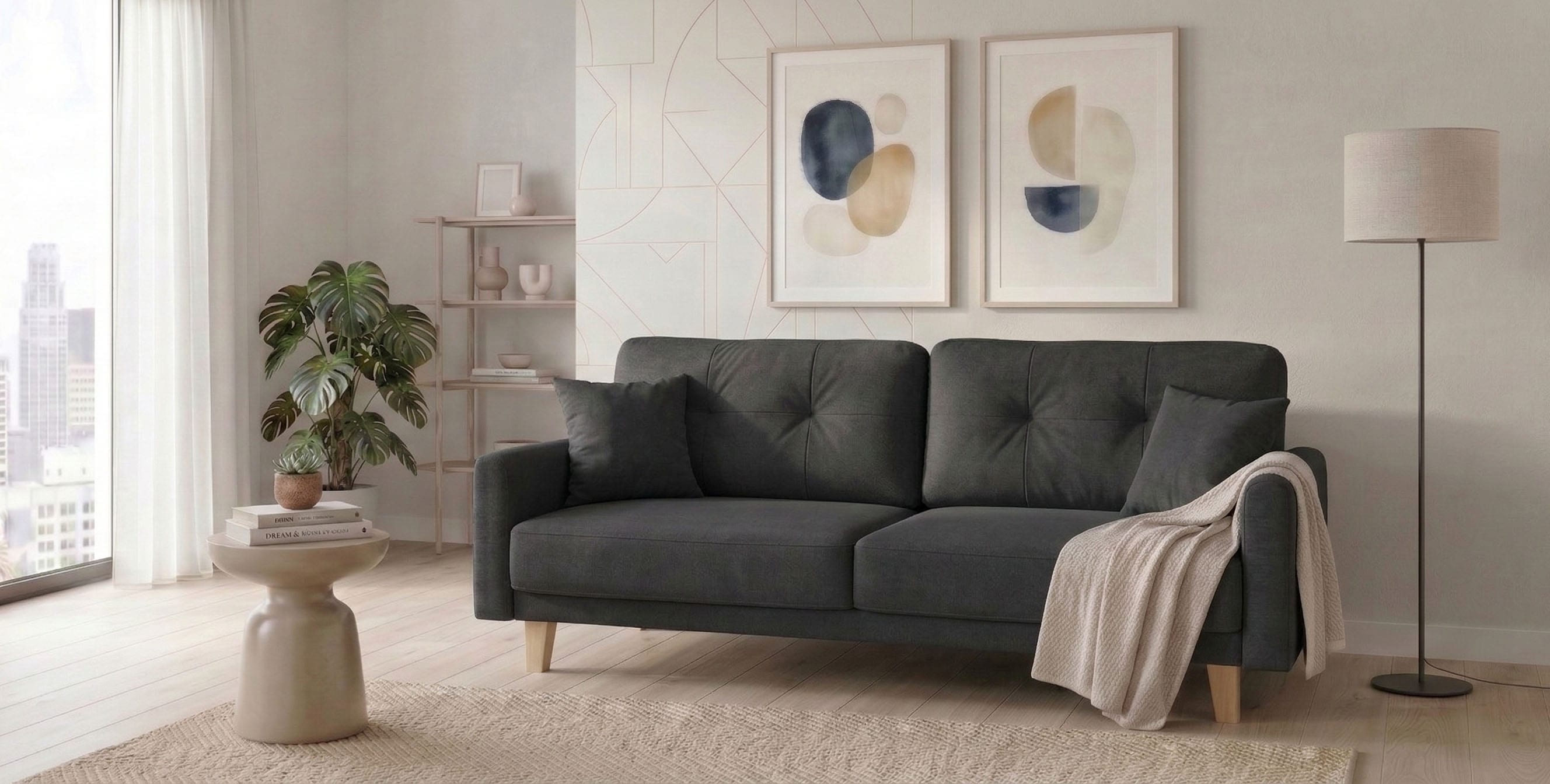 OTTO home 3-Sitzer "TRIPLO optionale Schlafsofa mit Bettkasten, Maße B/T/H: 215/100/89 cm" Wahlweise Bettfunktion - Liegefläche 145x191 cm, Rücken-, Zierkissen