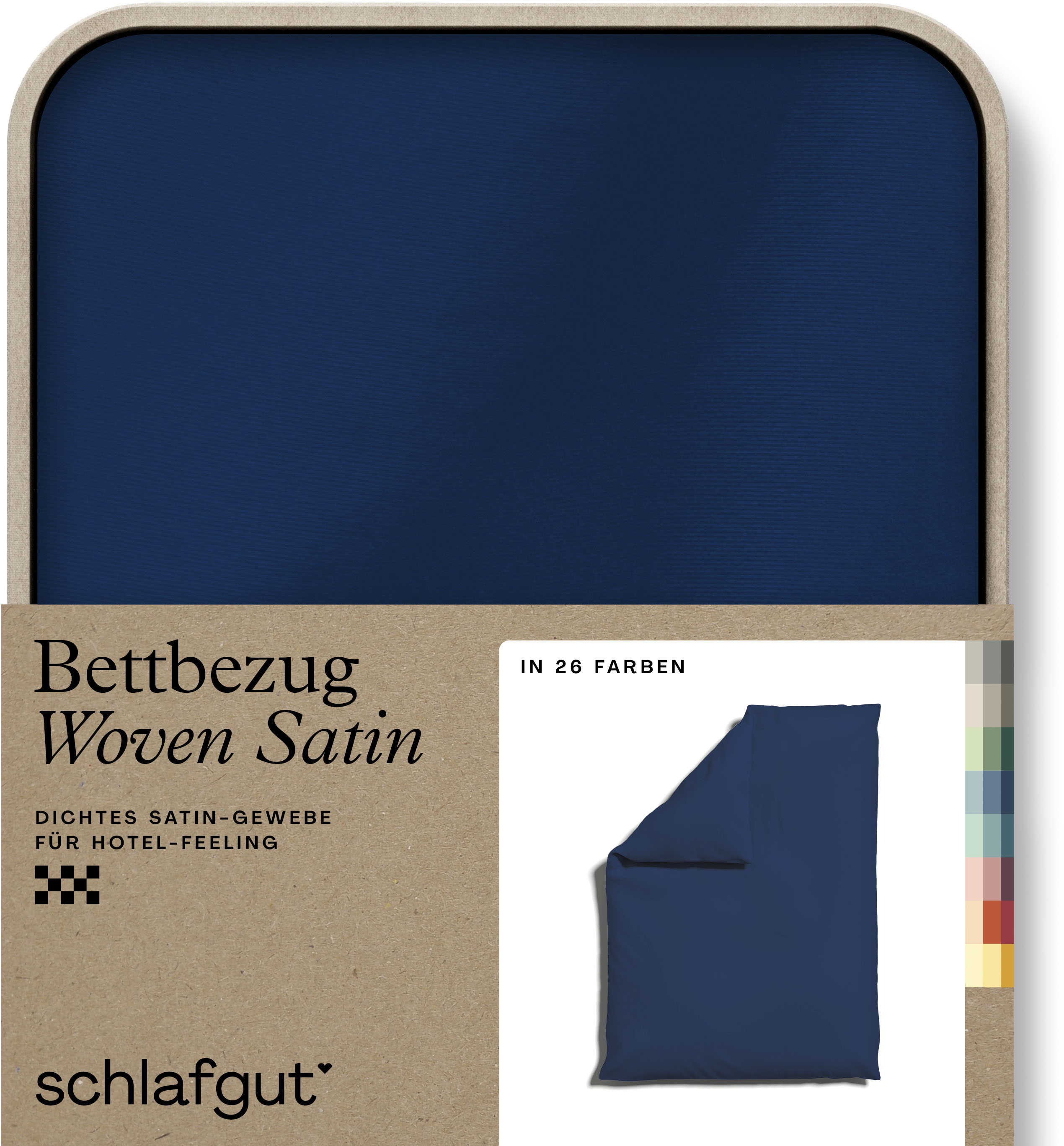 Schlafgut Bettbezug "Premium Woven Satin, 100% Baumwolle, Fadendichte 300TC" besonders dicht gewebt, Mix & Match: passender Kissenbezug erhältlich