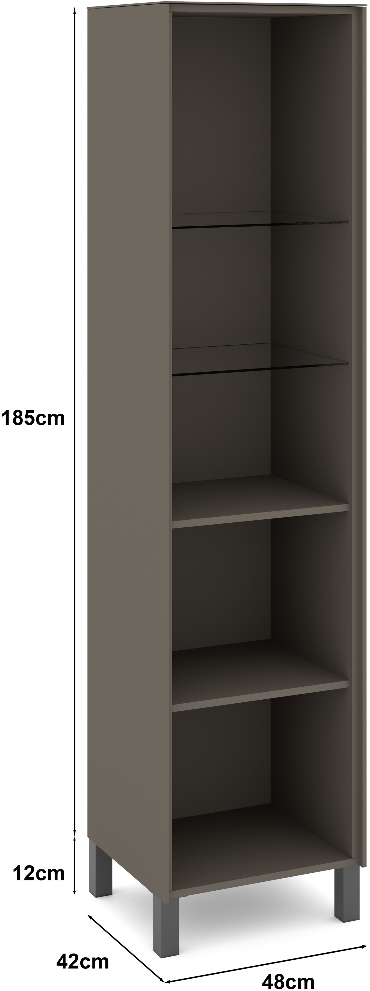 set one by Musterring Standvitrine »Reno« 1 Stk. tlg. Mit Vierkantfuß in diversen Farben, 197 cm Höhe & Farbauswahl