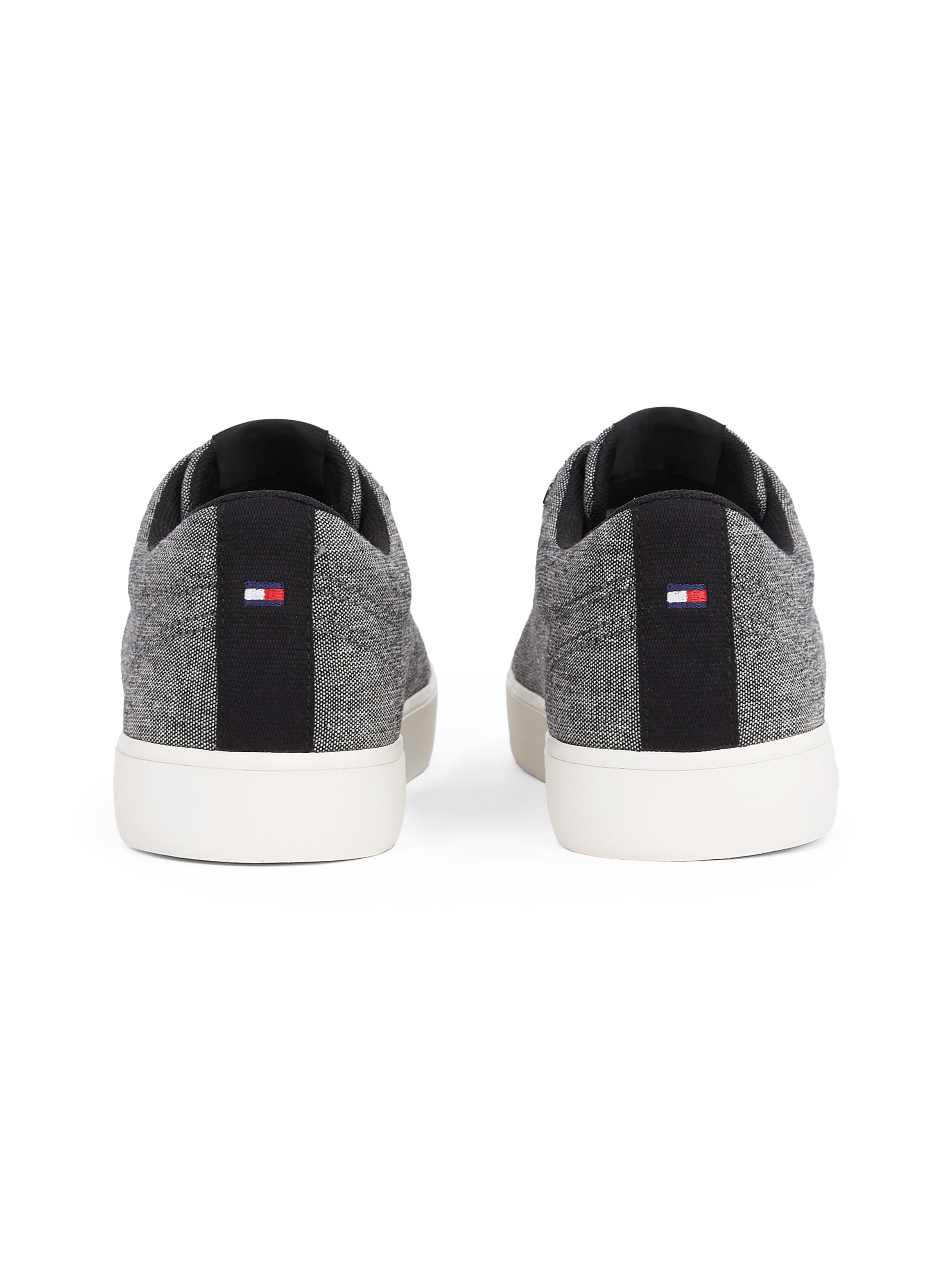 Tommy Hilfiger Sneaker »TH HI VULC LOW CORE CHAMBRAY«, Freizeitschuh, Halbschuh, Schnürer in melierter Optik