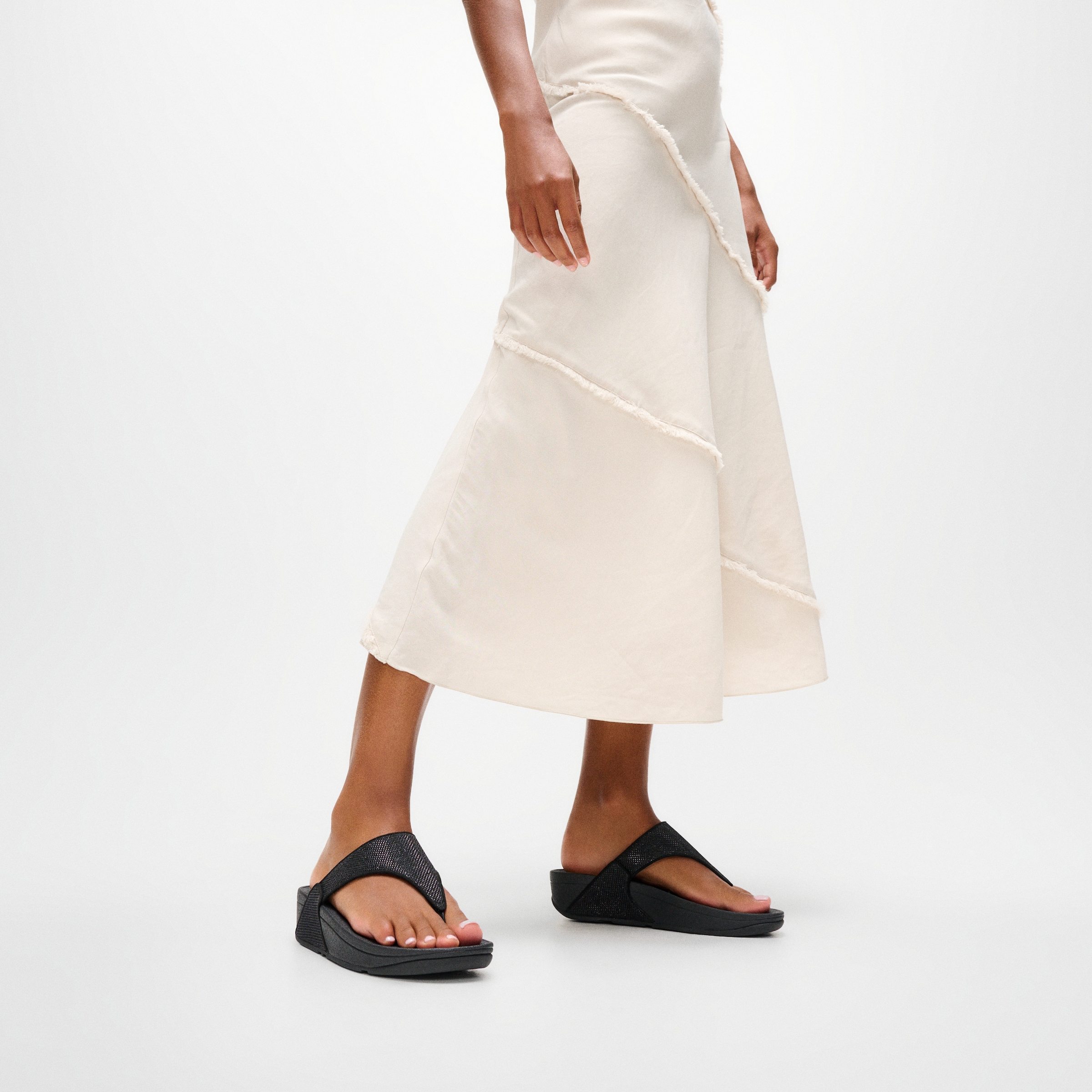 Fitflop Dianette »LULU SHIMMERGLITZ TOE-POST SANDALS«  Keilabsatz, Zehentrenner, Badeschuh, Sommerschuh mit Glitzerdetails