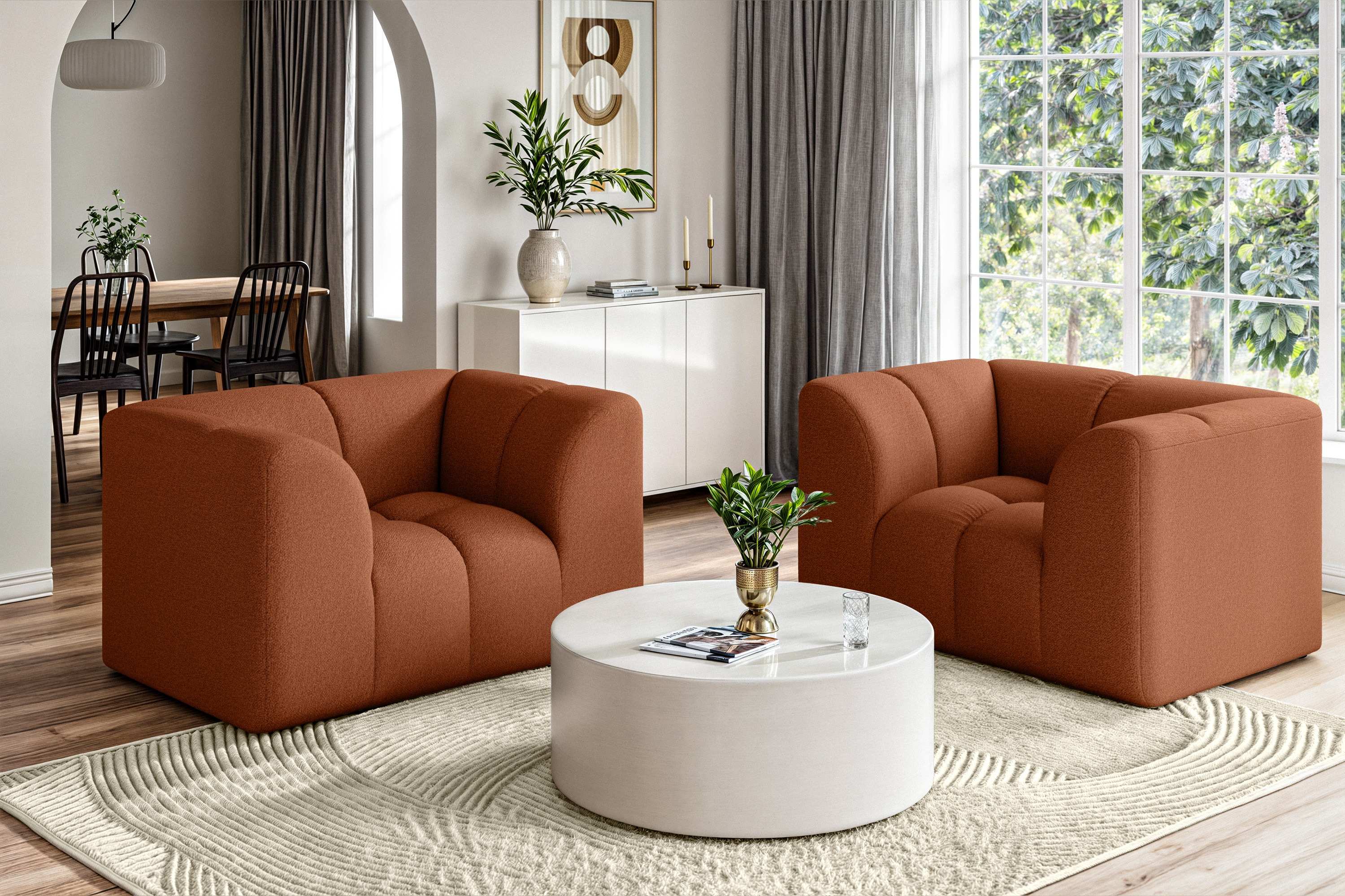OTTO home Sessel "TUURE Verlässliche Qualität, moderne Steppung, Breite 134cm" Bubble Optik, hoher Sitzkomfort, Wellenunterfederung