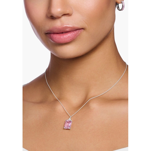 THOMAS SABO Kette mit Anhänger »pinker Stein, weißer Stein, KE1964-051-14- L45V, KE1964-051-9-L45V«, mit Zirkonia (synth.) für bestellen | BAUR