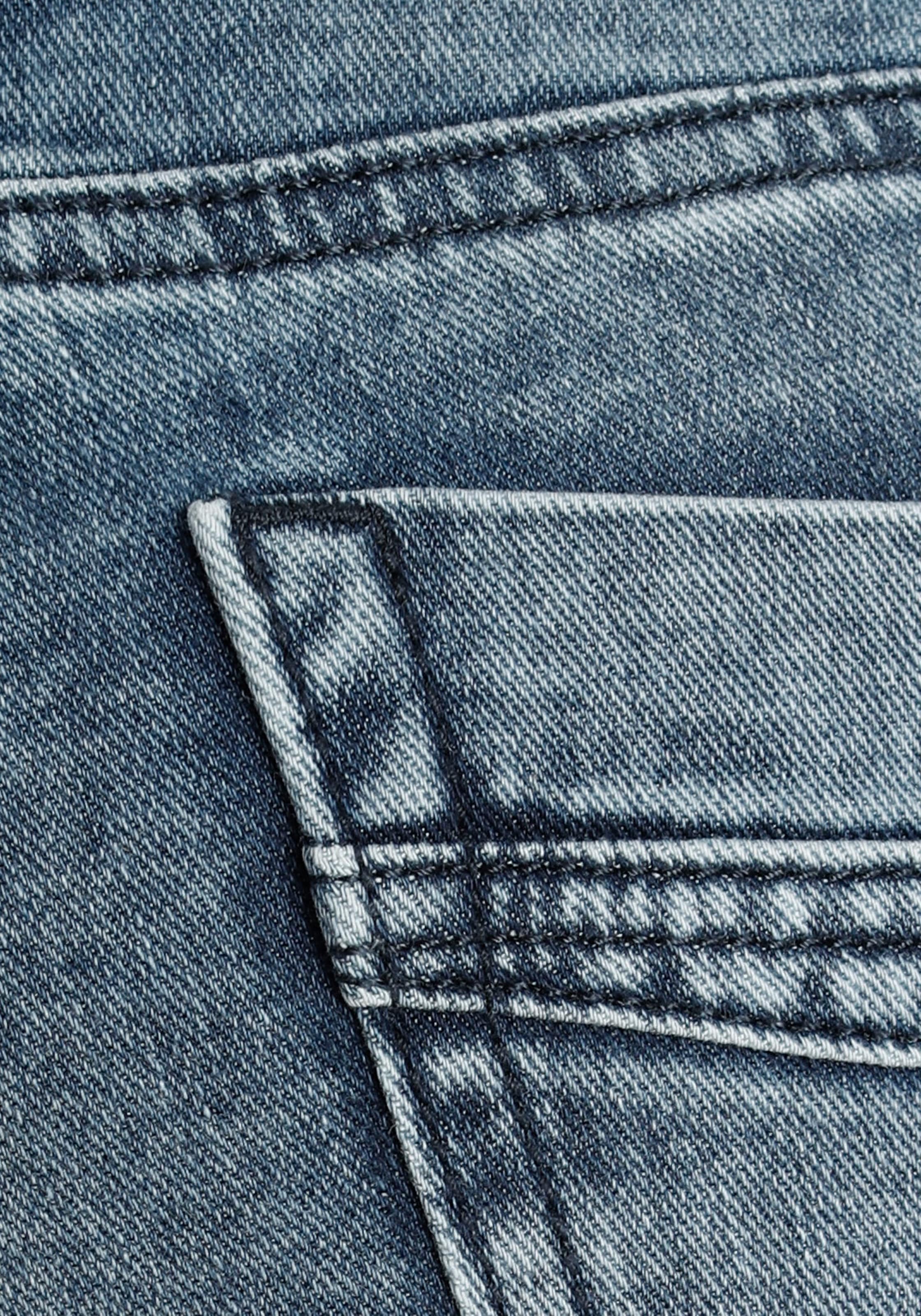 mit bestellen | verzierten Herrlicher Slim-fit-Jeans »TOUCH«, Gesäßtaschen für BAUR