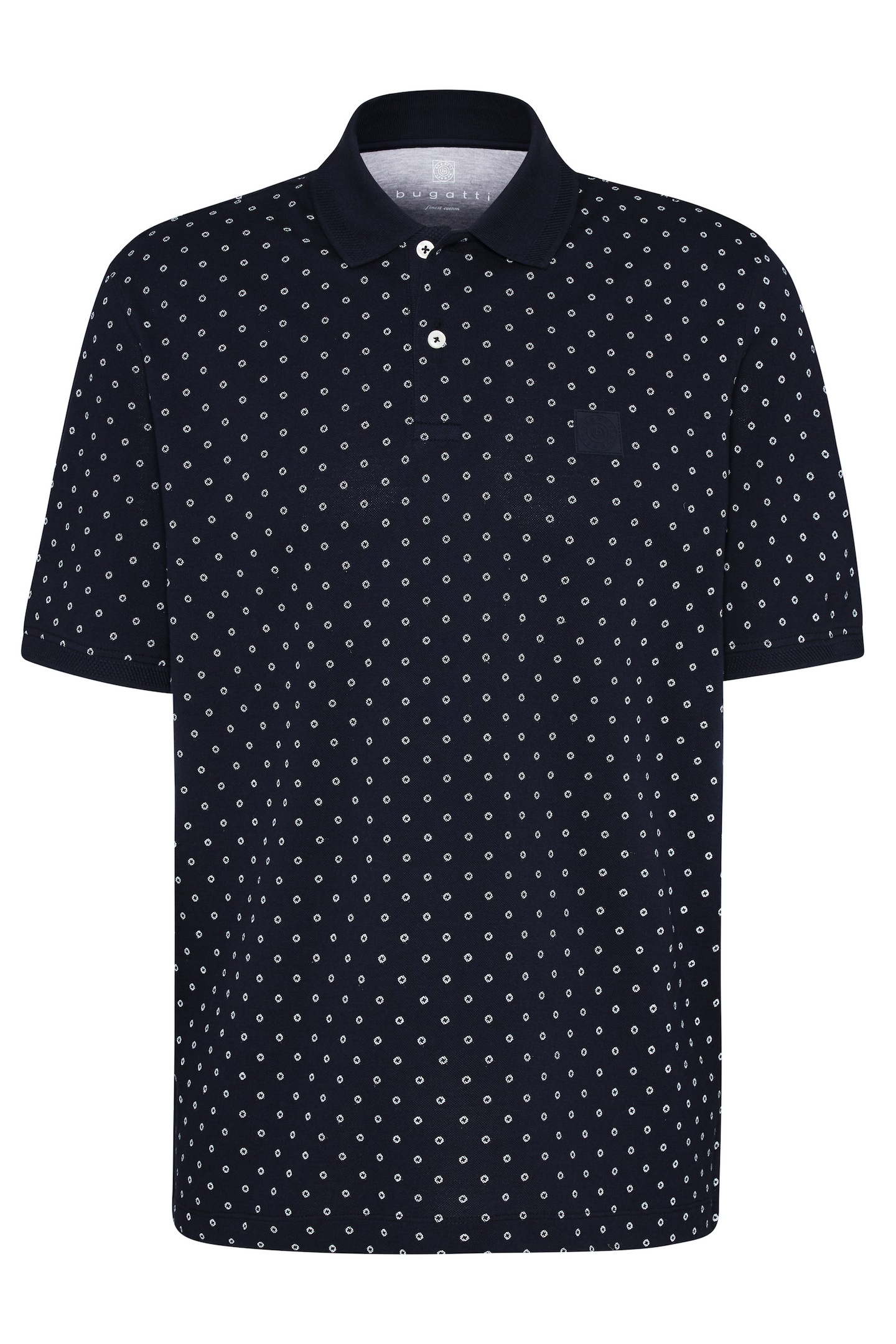 ▷ grafischem BAUR Poloshirt, | mit Minimal-Allover-Print bugatti für