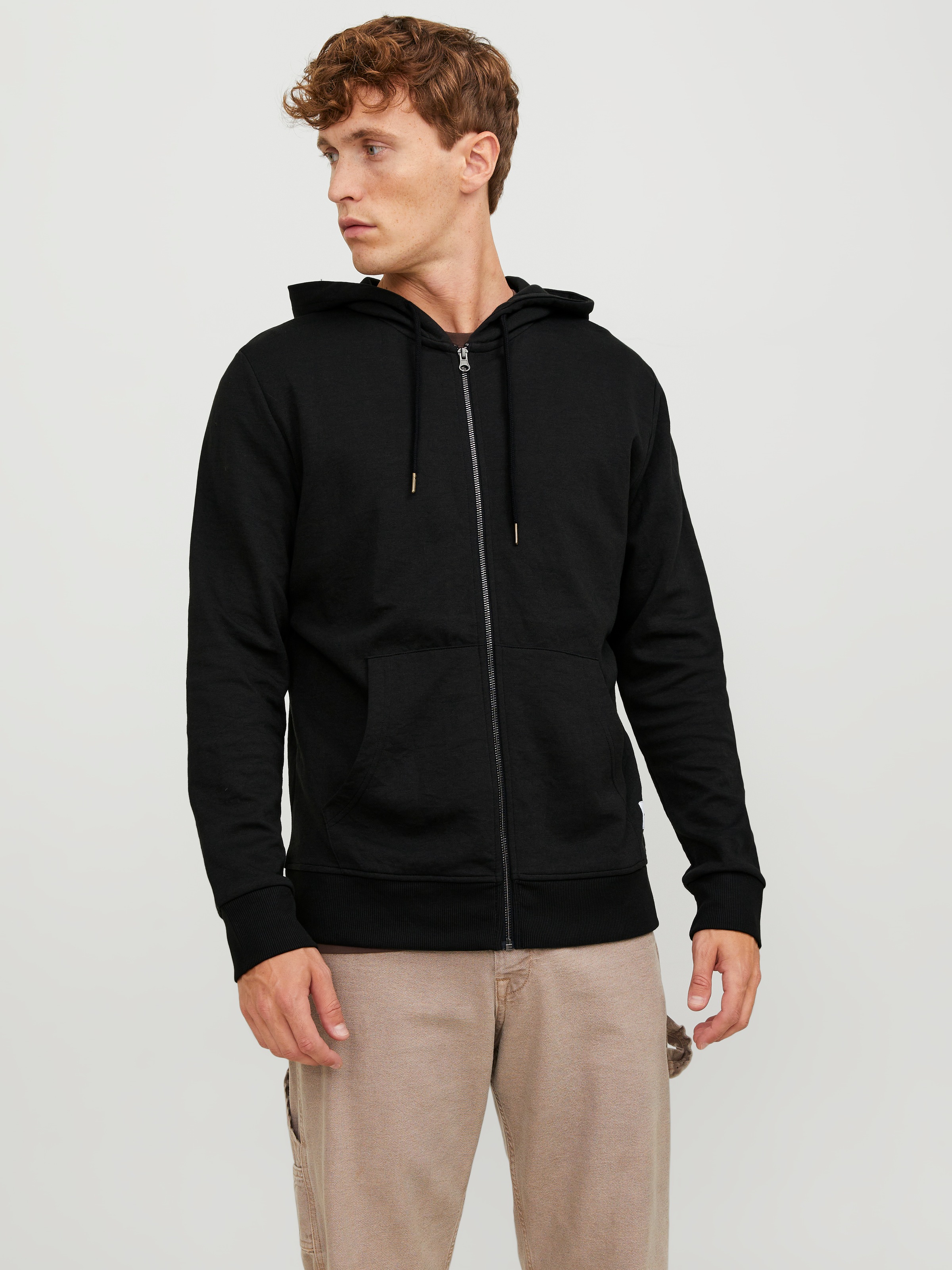 Jack & Jones Kapuzensweatjacke "JJEBASIC Hoodie mit Rippbündchen und angene günstig online kaufen