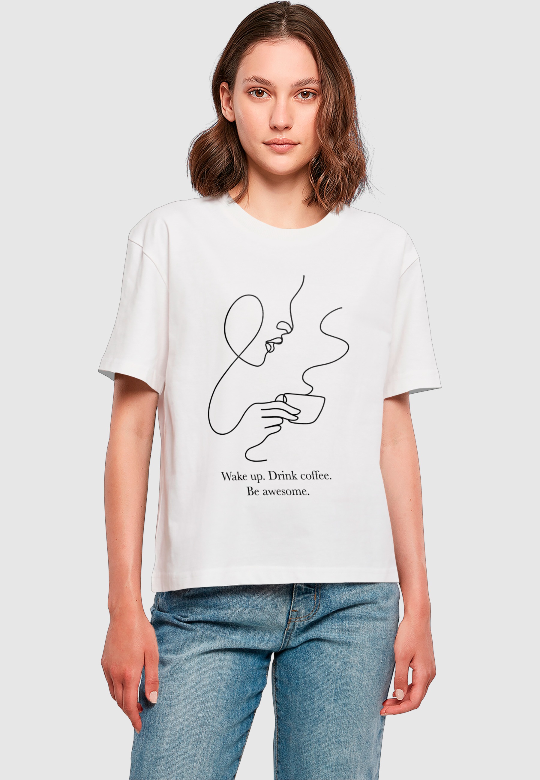 Miss Tee T-Shirt »Miss Tee Drink Coffee Be Awesome Tee« 1 Stk.