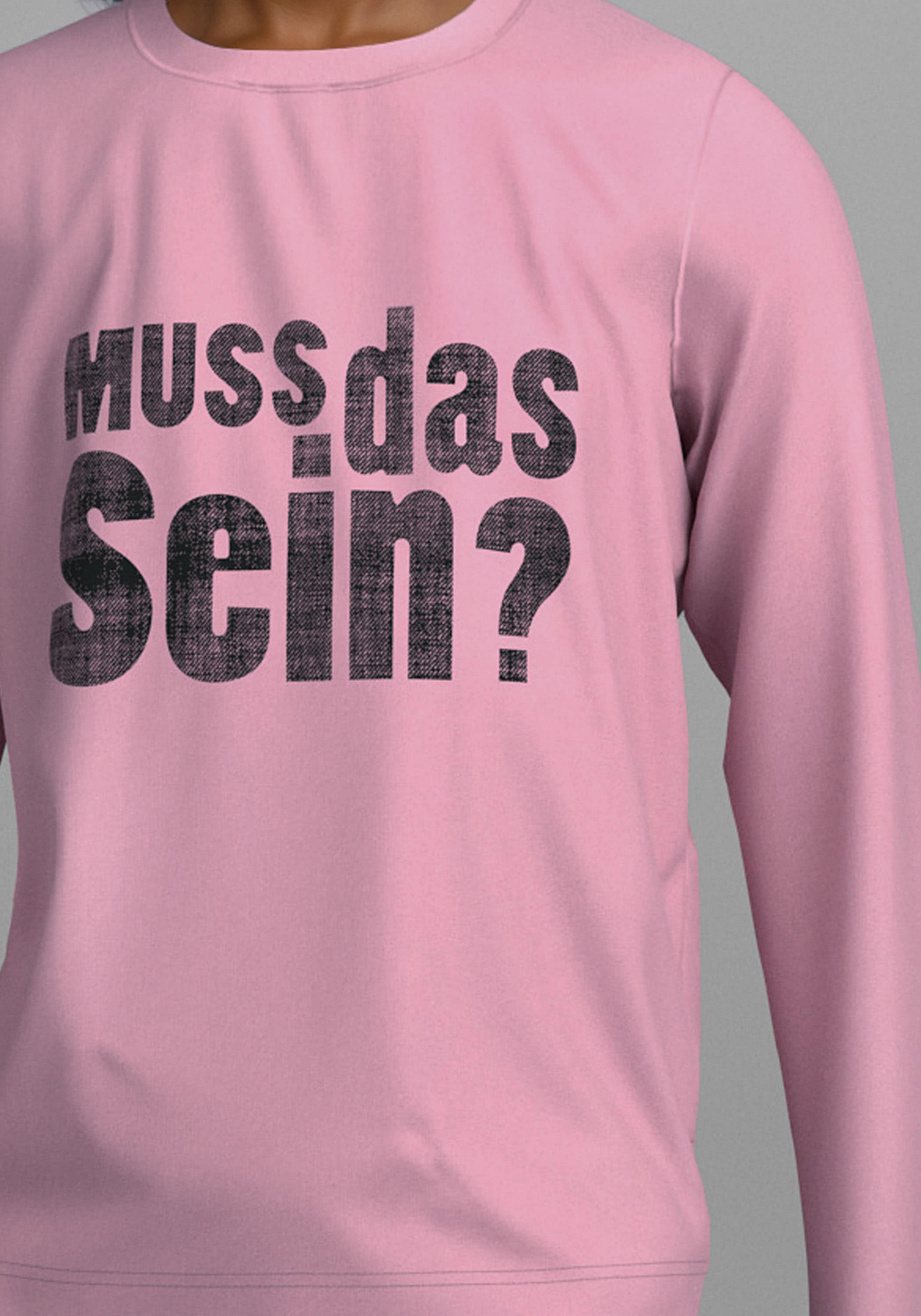 KIDSWORLD Langarmshirt »Spruch: MUSS DAS SEIN«, Lässiger Sprüche-Print