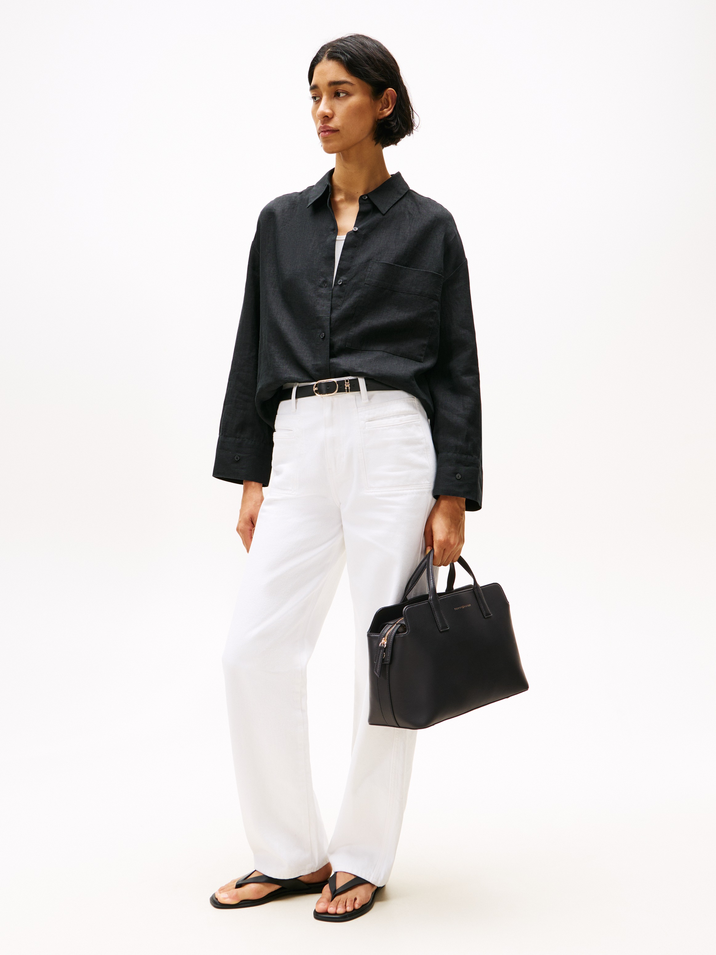 Tommy Hilfiger Tragetasche "TH LOGOTAPE SATCHEL", Damen Umhängetasche, Busi günstig online kaufen