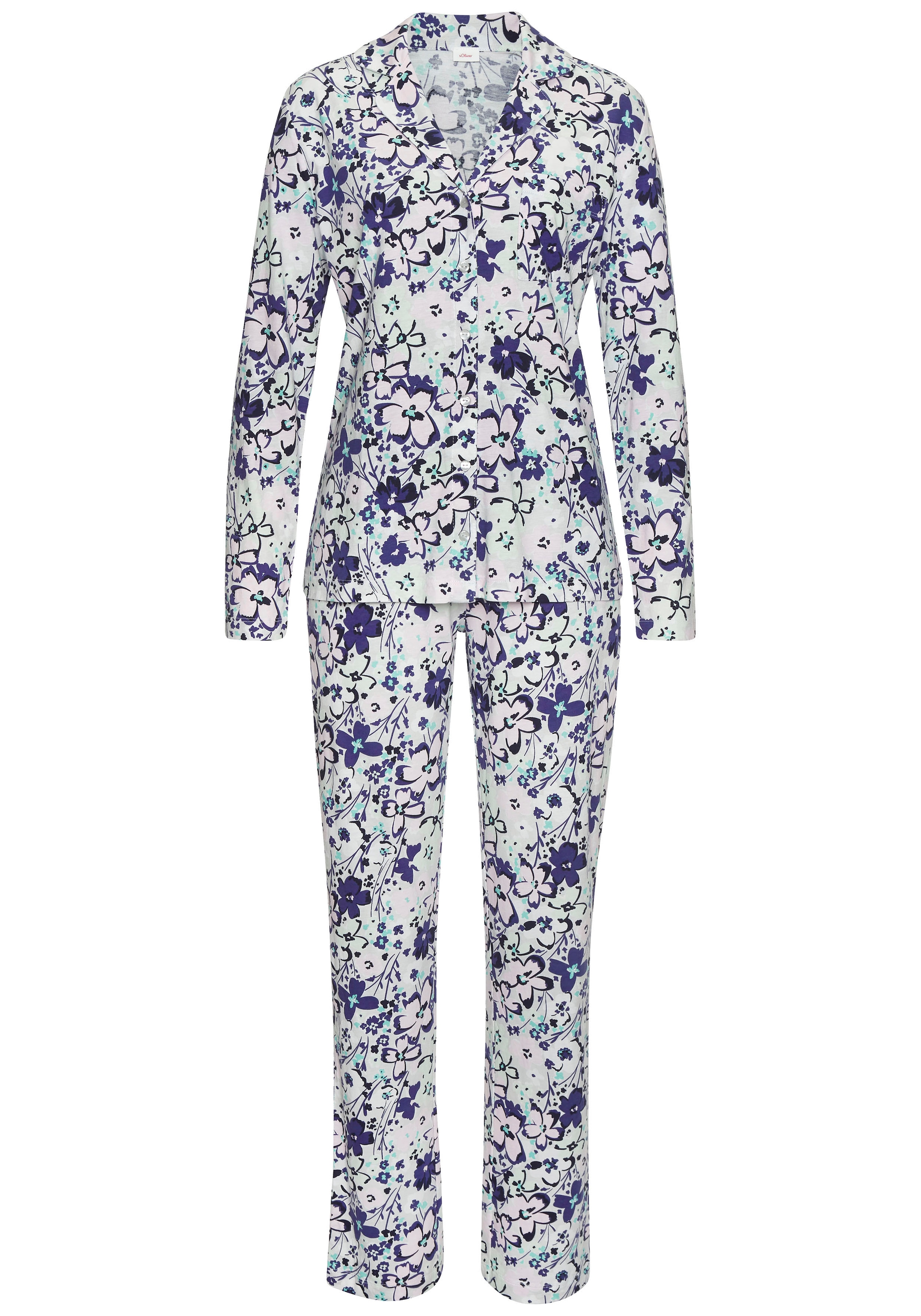 s.Oliver Pyjama, (Set, 2 tlg.), im klassischen Stil