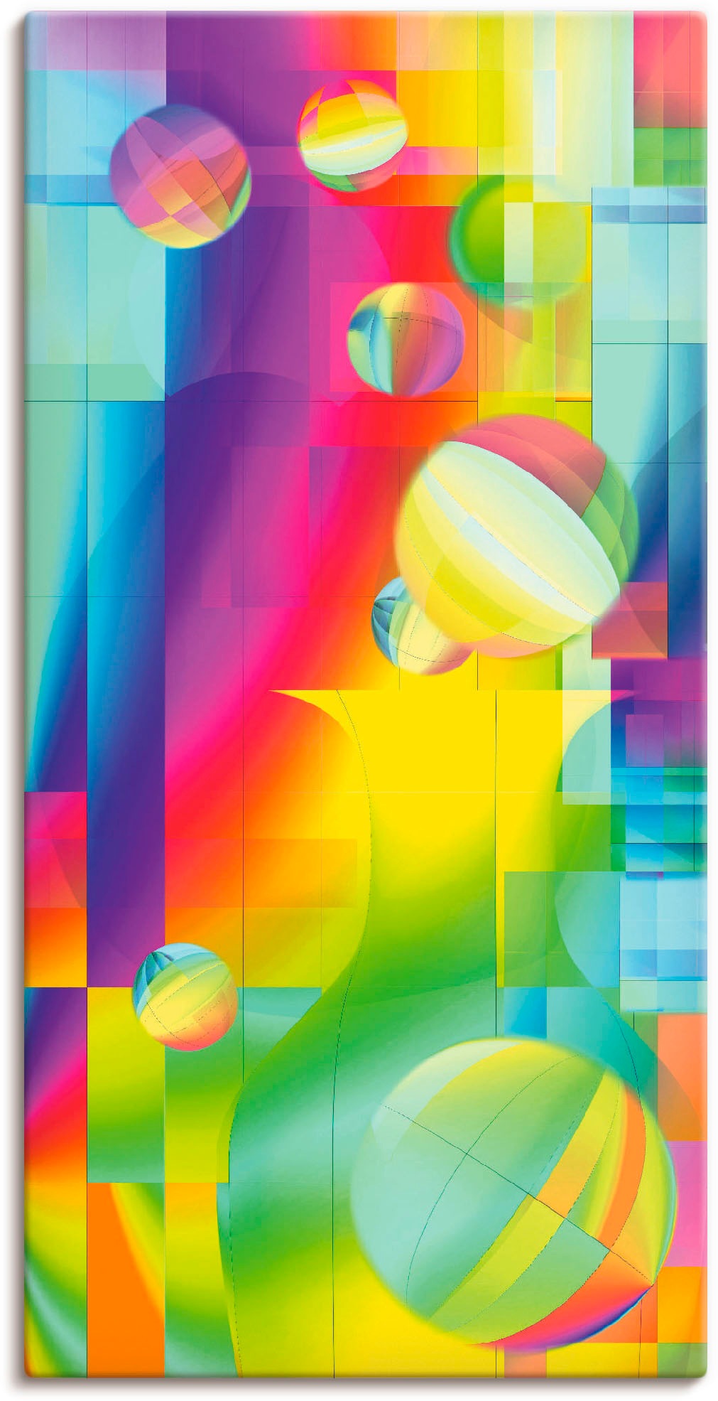 Artland Leinwandbild "Farbige Freude", Muster, (1 St.), auf Keilrahmen gespannt