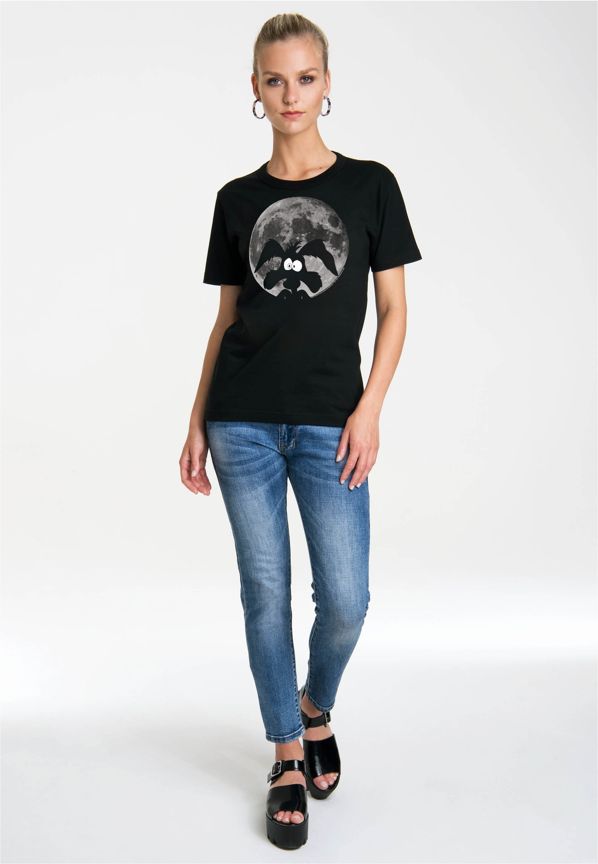 LOGOSHIRT T-Shirt »Looney Tunes - Coyote Mond« mit coolem Print