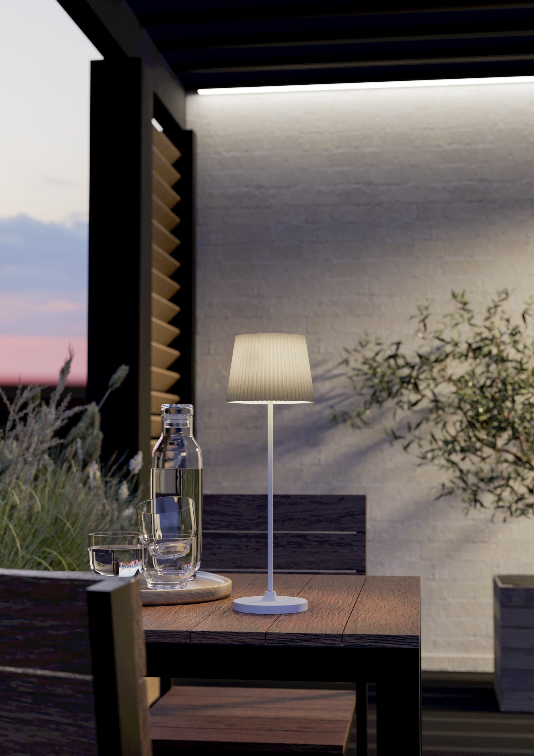 EGLO Tischleuchte »LEONERO Tischlampe - Stahl - LED - 3,8W - IP20« LED-Modul 1 Stk. Neutralweiß | Warmweiß Akku Tischleuchte, Nachttischlampe, kabellos, H37 x Ø11,5 cm