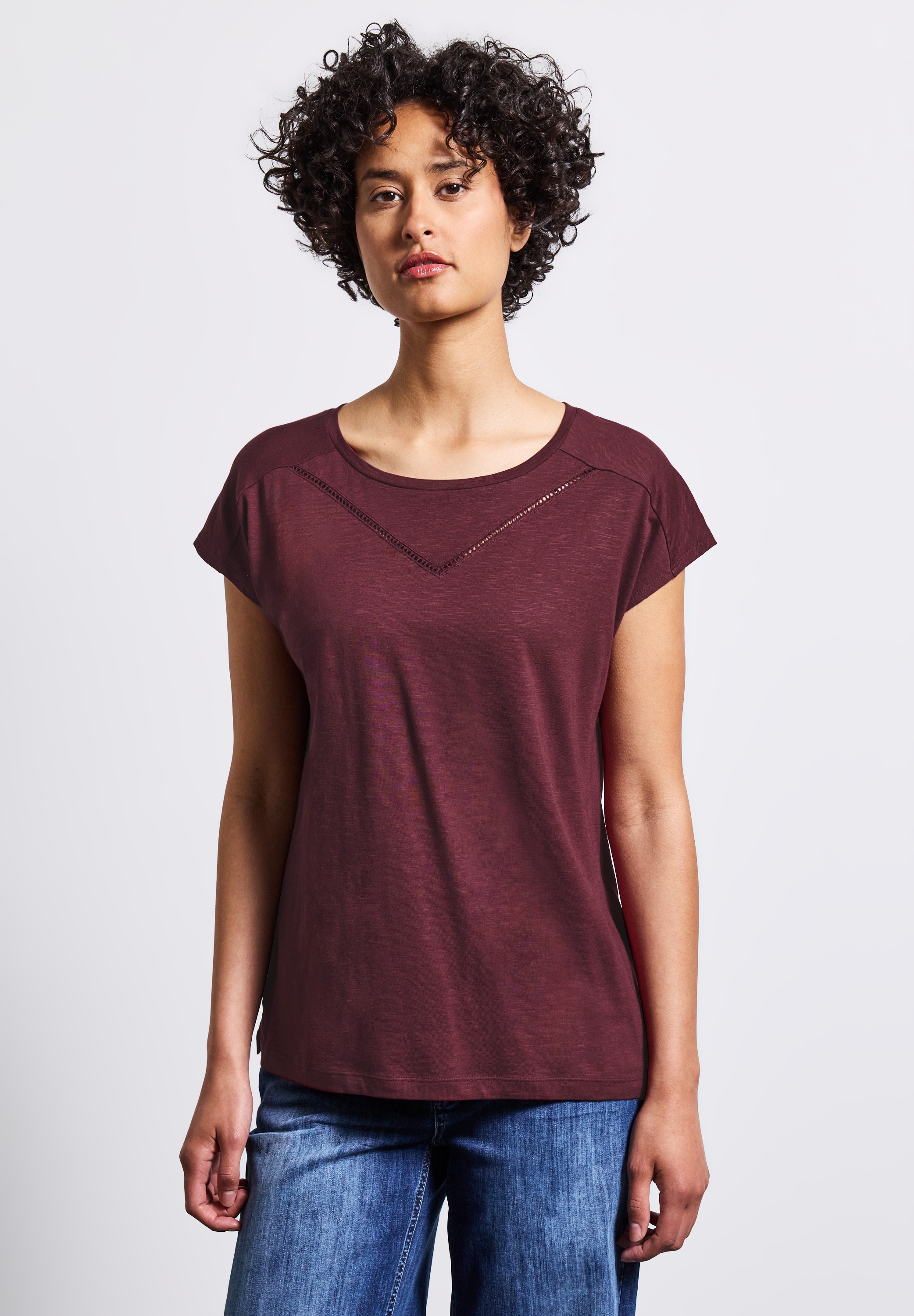 STREET ONE T-Shirt, mit Schlitz am Saum günstig online kaufen