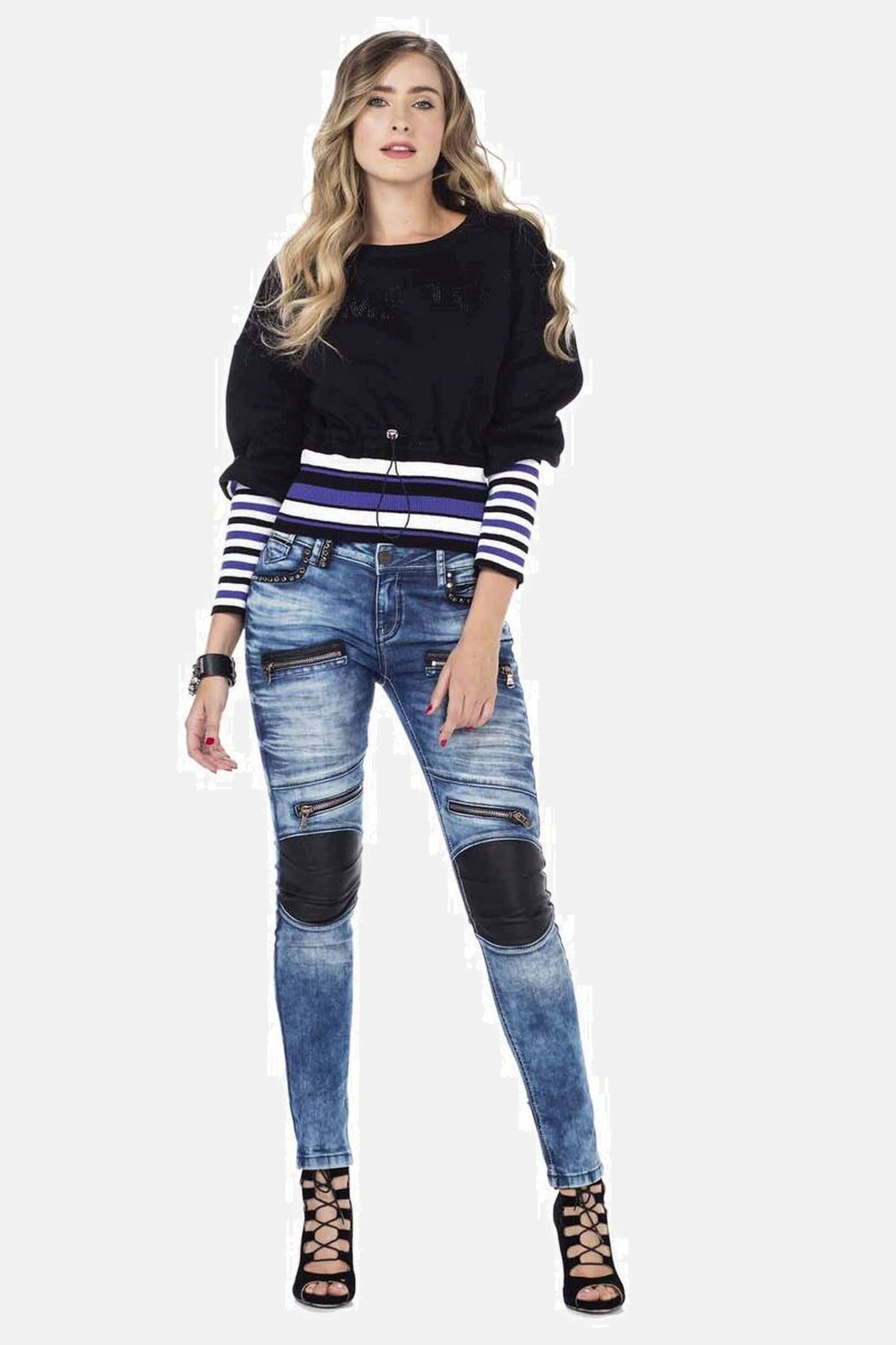 Cipo & Baxx Skinny-fit-Jeans »Jeans«, mit angesagten Applikationen, WD346