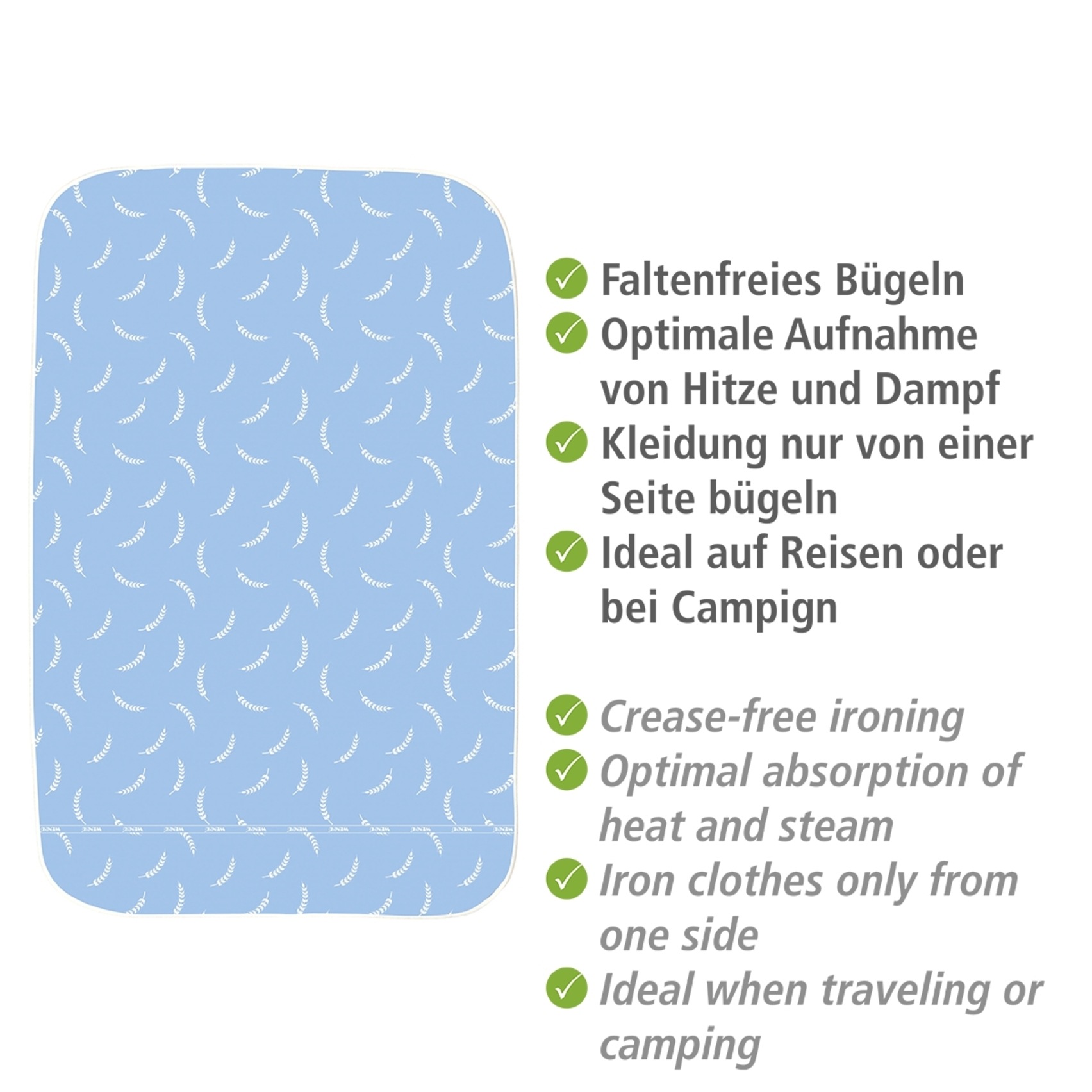 WENKO Bügeltuch »Modell Air Comfort« Tischbügeldecke, hitzereflektierende Bügelunterlage 130 x 65 cm