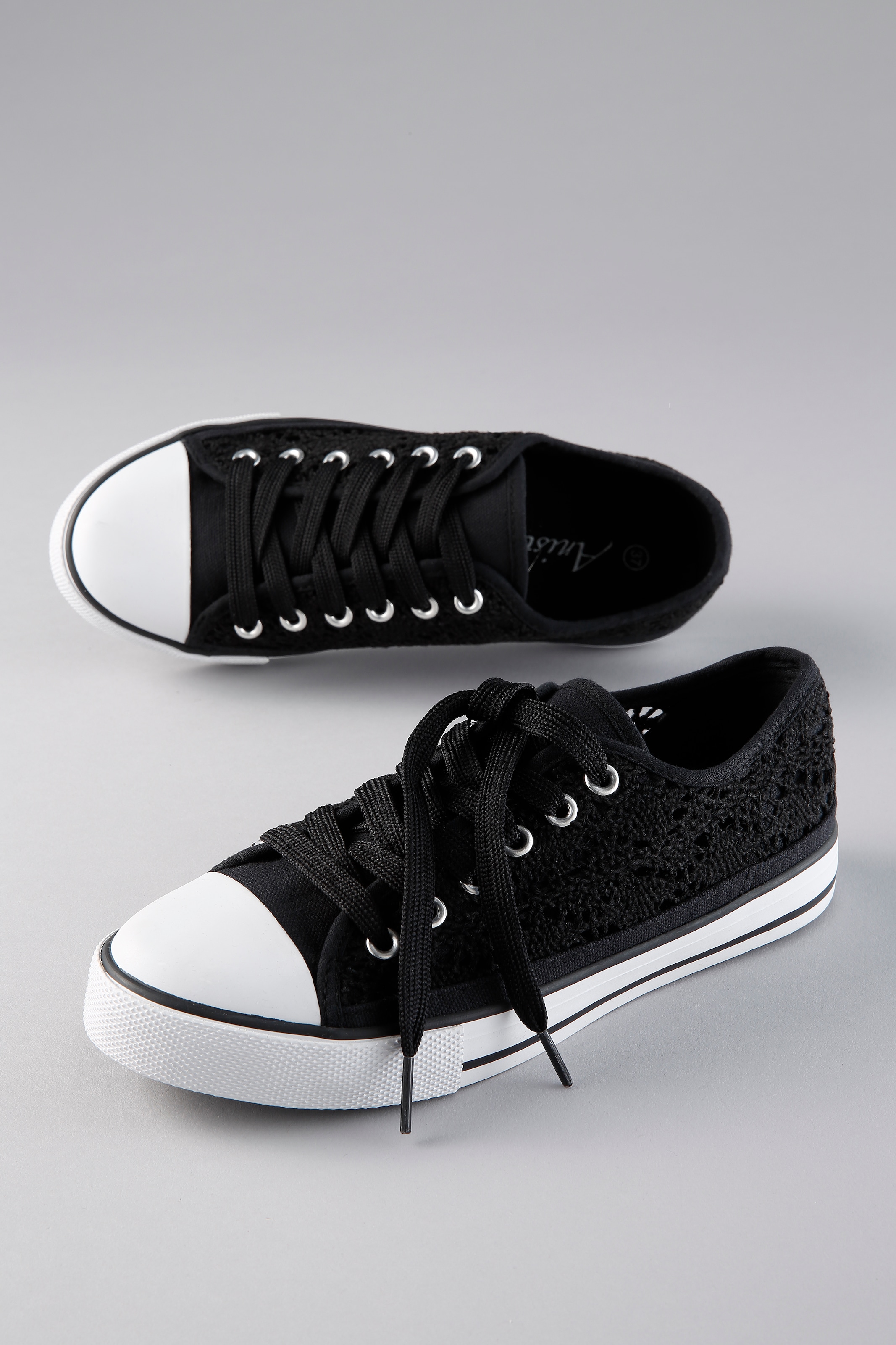 Aniston SHOES Sneaker Schnürschuh, Freizeitschuh in Häkeloptik - NEUE KOLLE günstig online kaufen