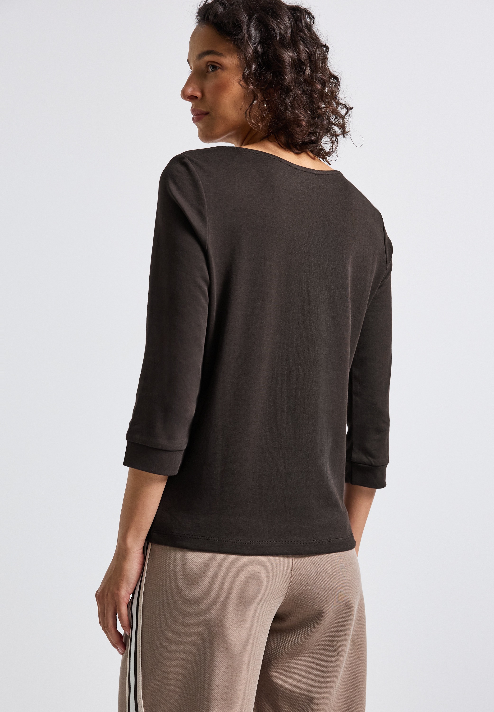 STREET ONE 3/4-Arm-Shirt, U-Boot-Ausschnitt und 3/4-Ärmel mit Bündchen günstig online kaufen