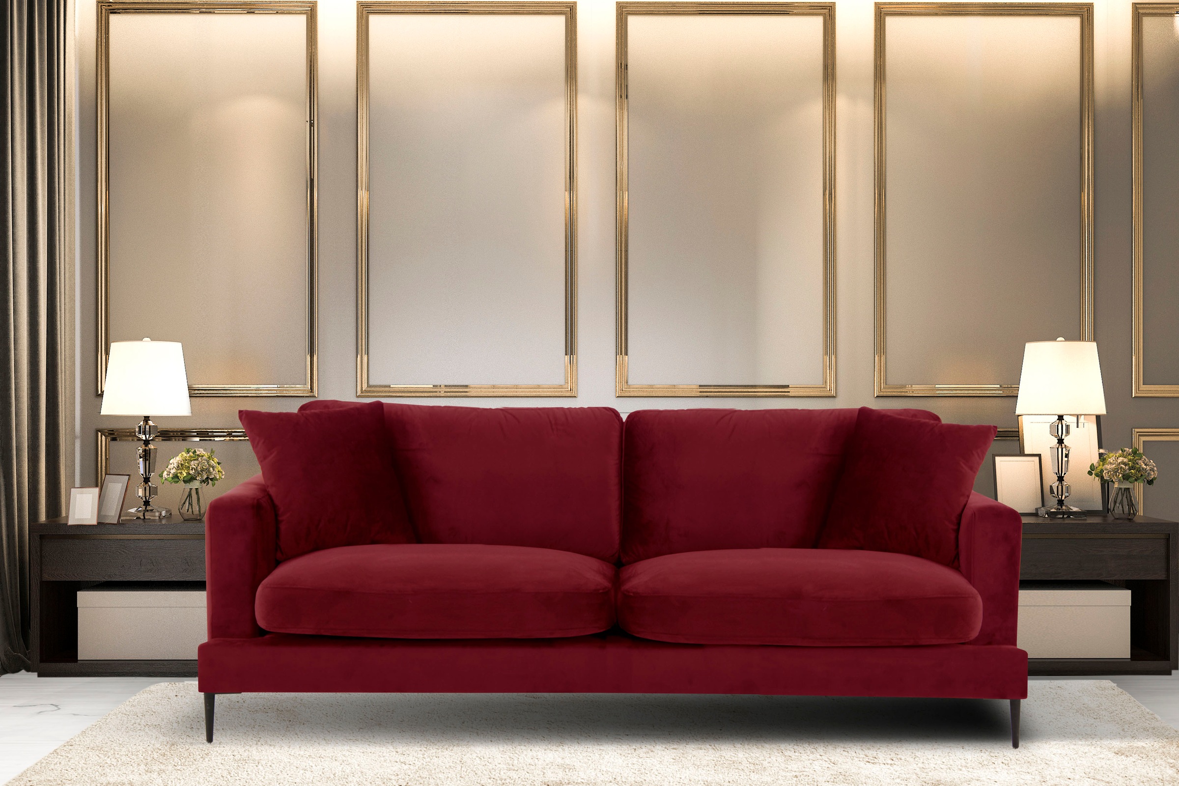 Home affaire 3-Sitzer "Cozy elegantes Designsofa, Maße B/T/H: 211/97/80 cm" günstig online kaufen