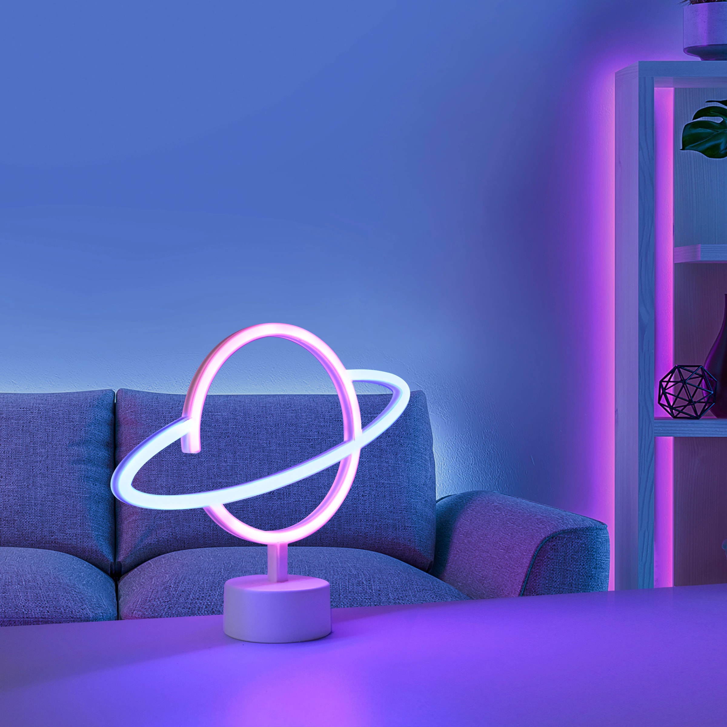 JUST LIGHT LED Wandleuchte »NEON-SATUR«, 1 flammig, Leuchtmittel LED-Board | LED fest integriert