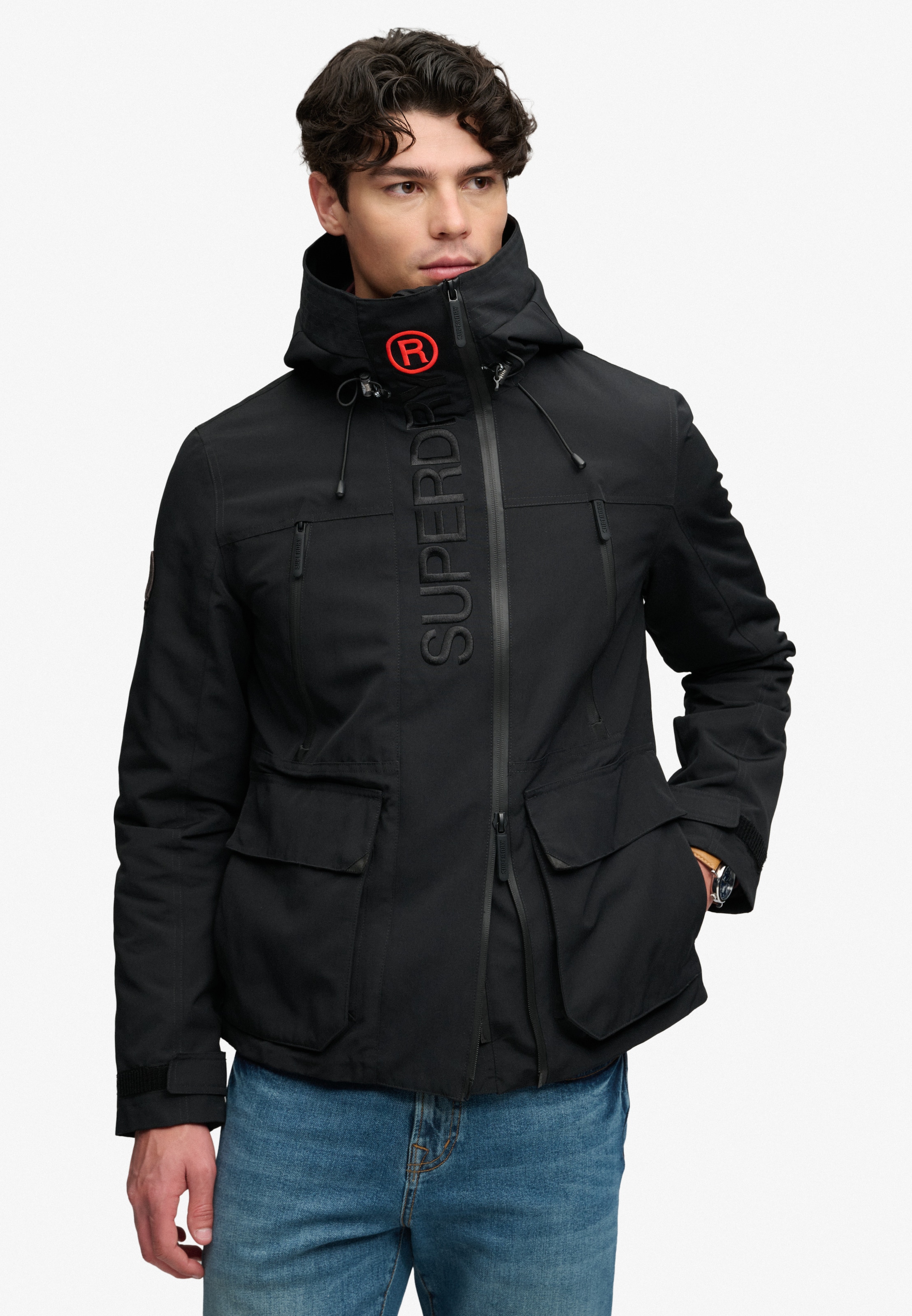 Superdry Outdoorjacke "HOOD ULTIMATE EMB WINBREAKER" mit Kapuze Kunstfaser, regular fit